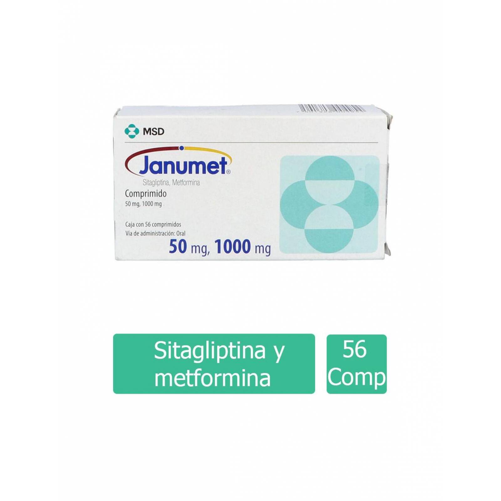 Janumet 50 / 1000 mg Caja Con 56 Comprimidos 