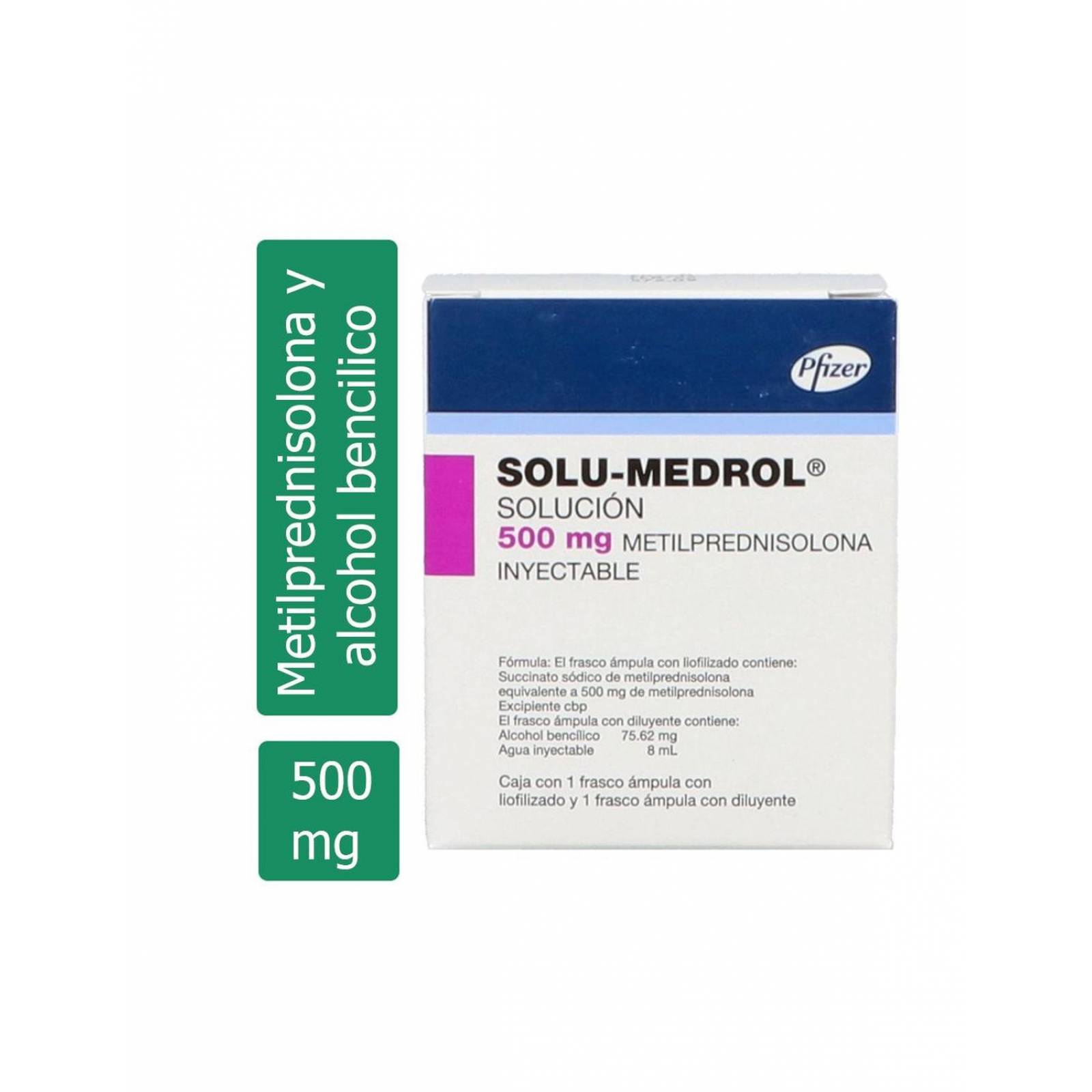 Solu-Medrol 500 mg Caja Con 1 Frasco Ámpula Con diluyente y Liofilizado 
