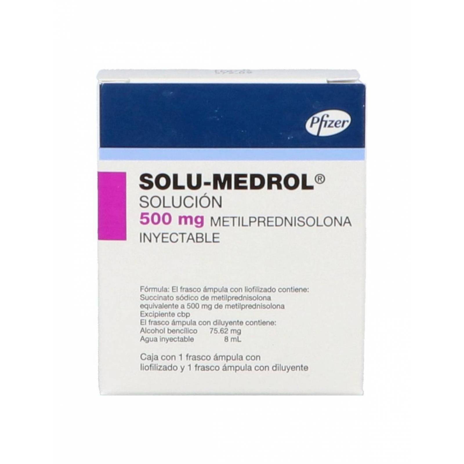 Solu-Medrol 500 mg Caja Con 1 Frasco Ámpula Con diluyente y Liofilizado 