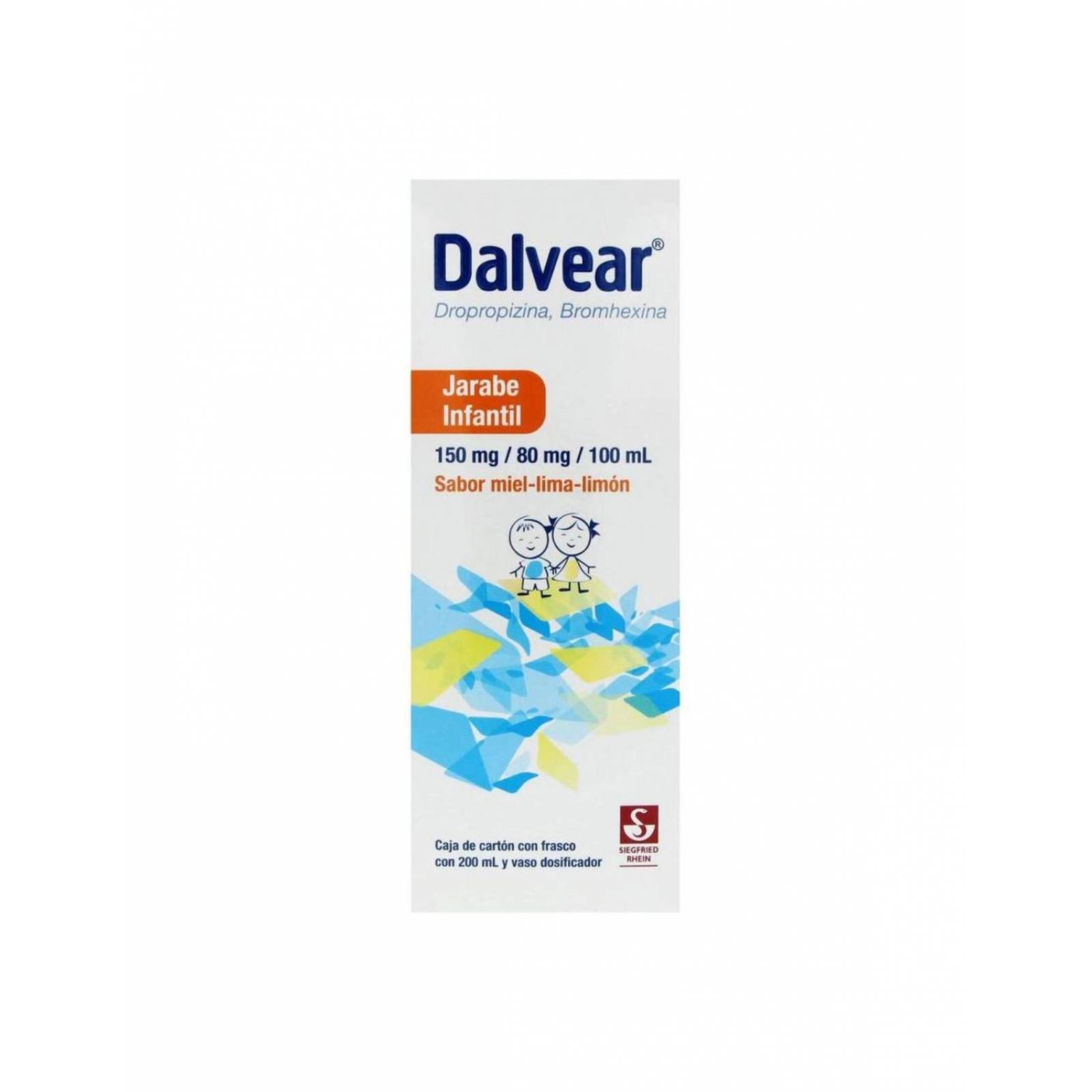 Dalvear Jarabe Infantil 150 mg / 80 mg Caja Frasco Con 100 mL 