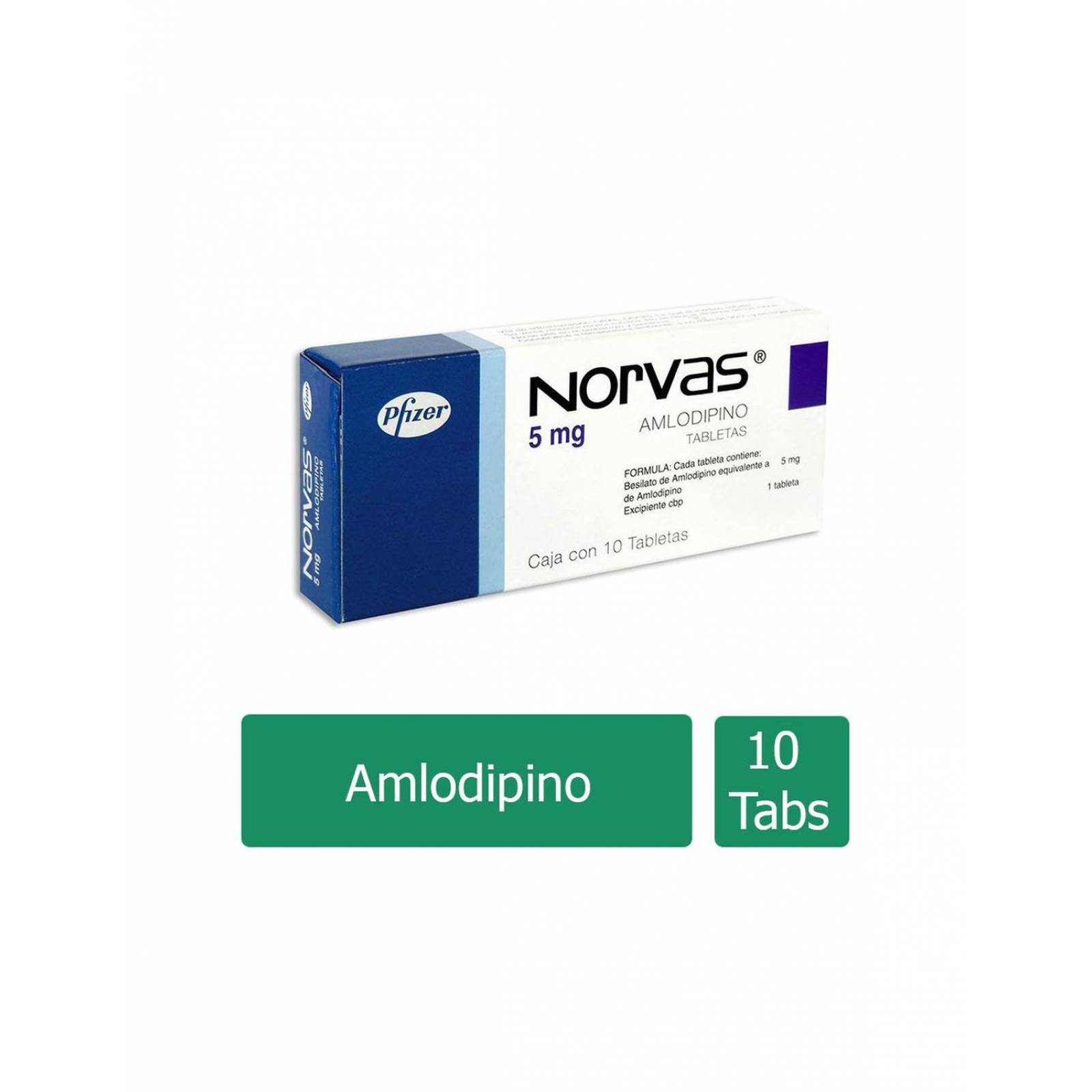 Norvas 5 mg Caja Con 10 Tabletas 
