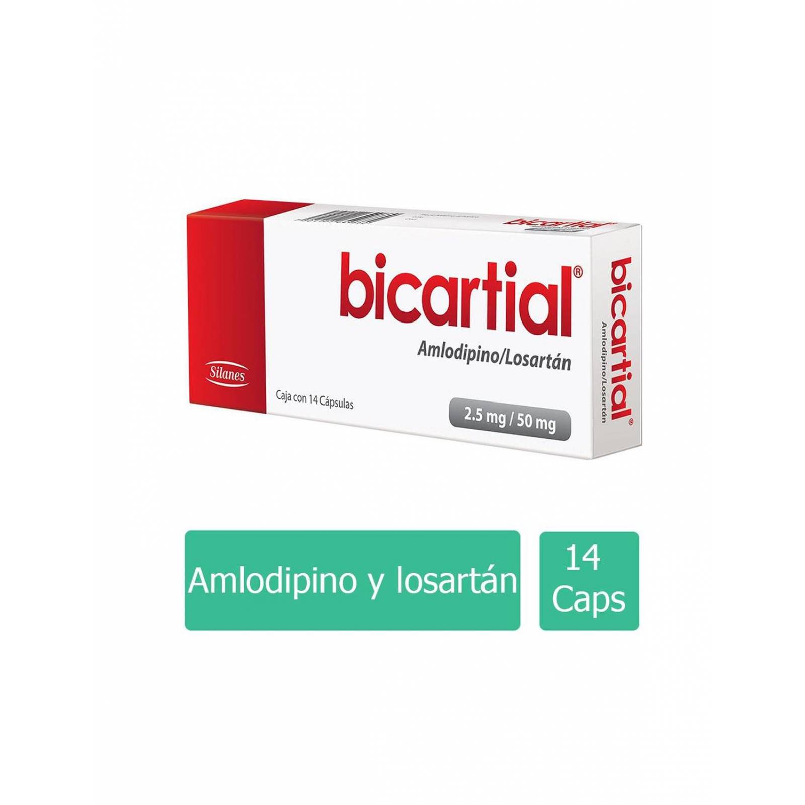 Bicartial 2.5 mg/ 50 mg Caja Con 14 Cápsulas 