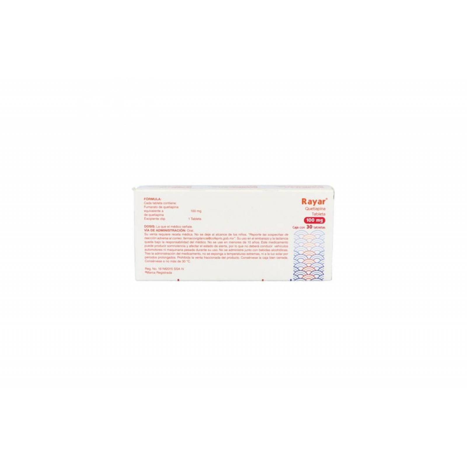 Rayar 100 mg Caja Con 30 Tabletas 