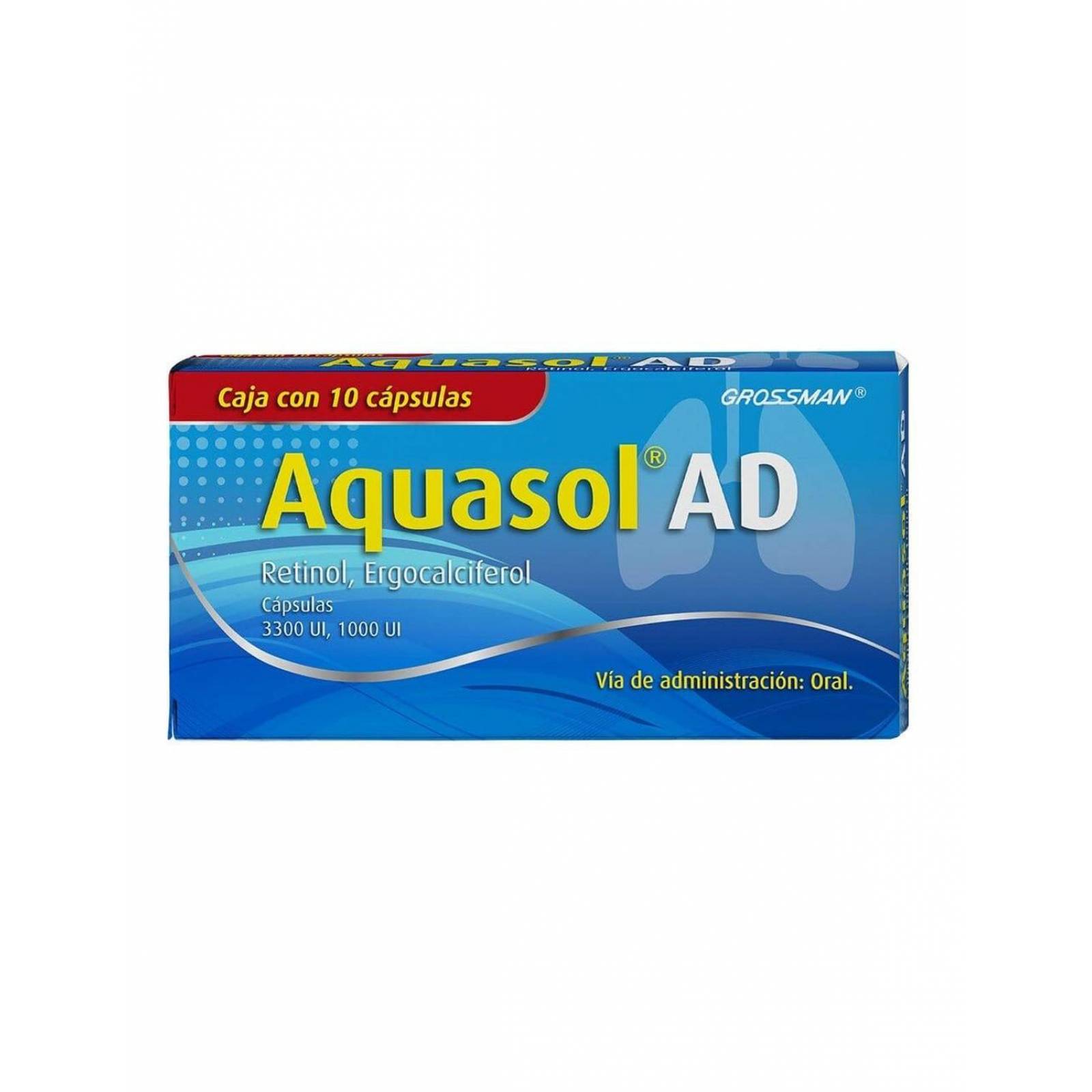 Aquasol AD 3300 UI/ 1000 UI Caja Con 10 Cápsulas 