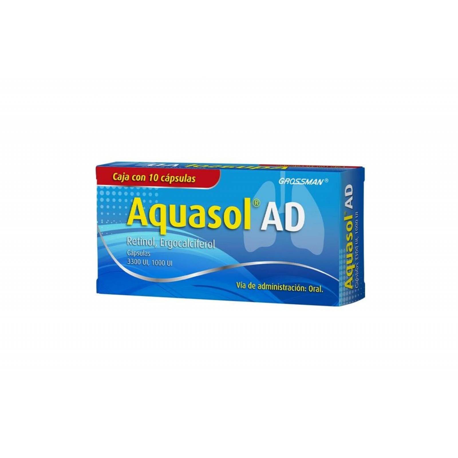 Aquasol AD 3300 UI/ 1000 UI Caja Con 10 Cápsulas 