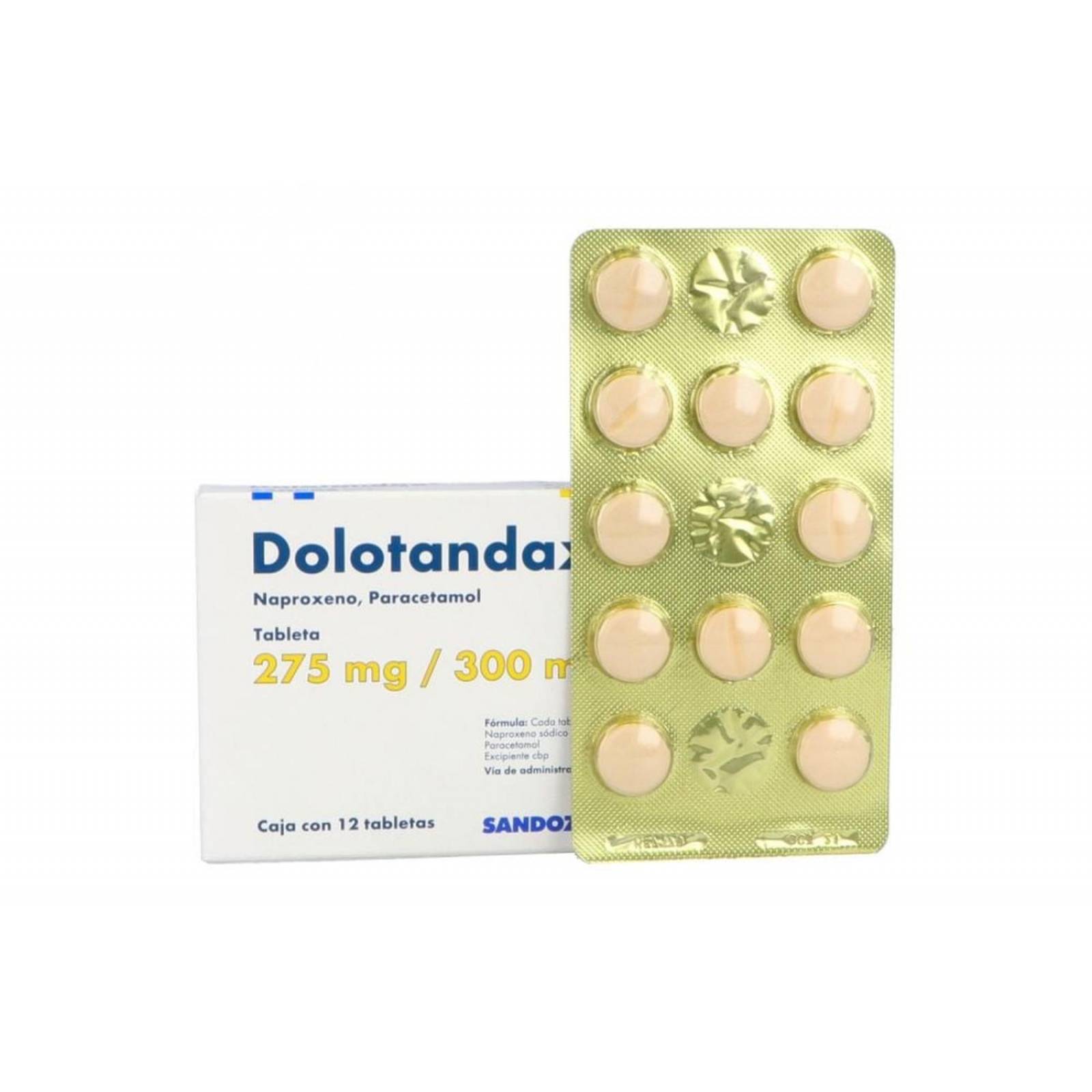 Dolotandax 275 mg / 300 mg Caja Con 12 Tabletas 