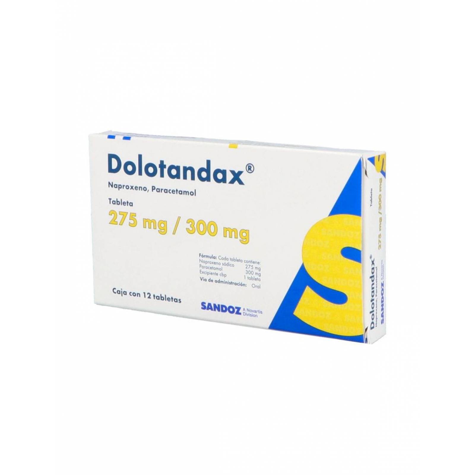 Dolotandax 275 mg / 300 mg Caja Con 12 Tabletas 