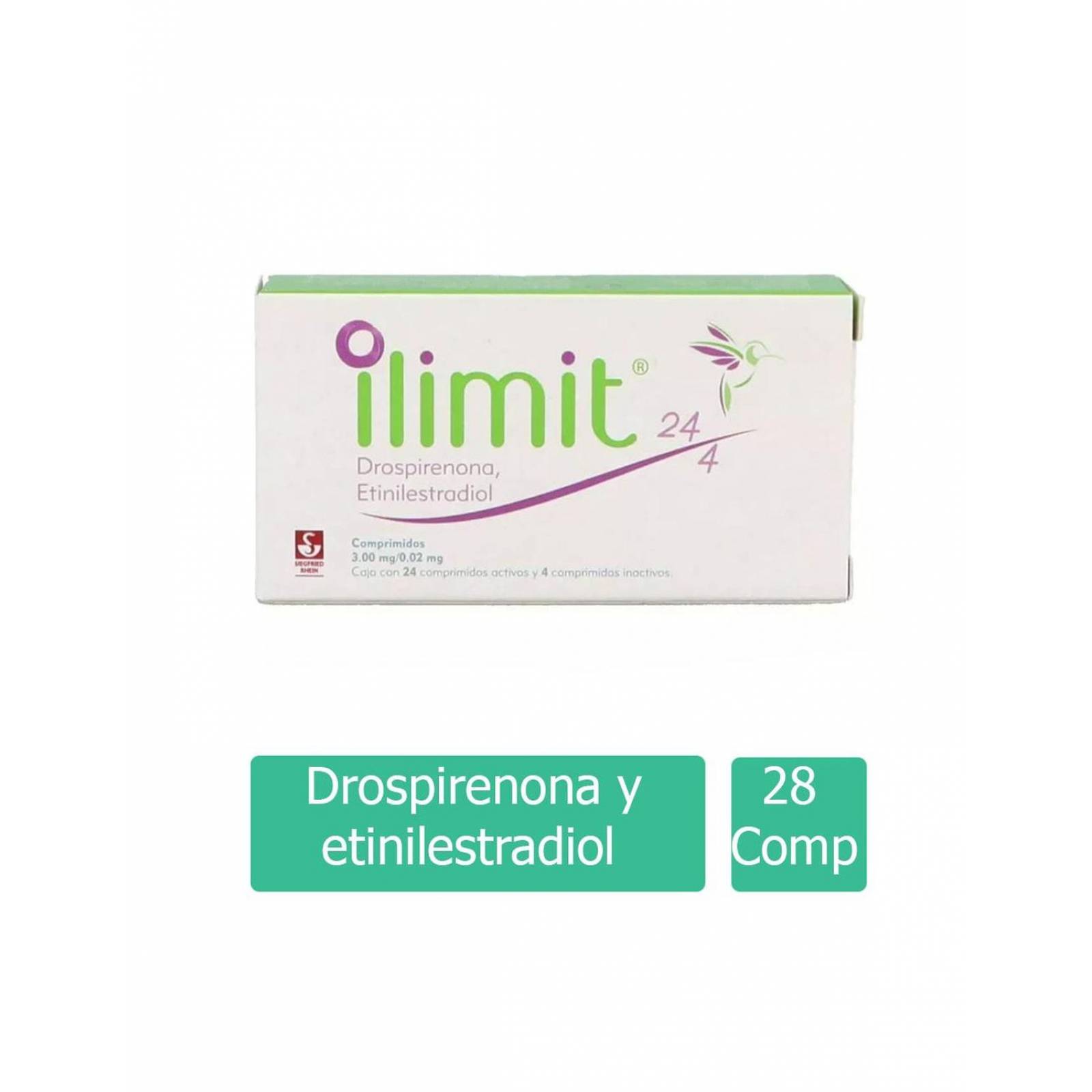 ilimit 3 mg/0.02 mg Caja Con 24 Comprimidos activos y 4 Comprimidos Inactivos 