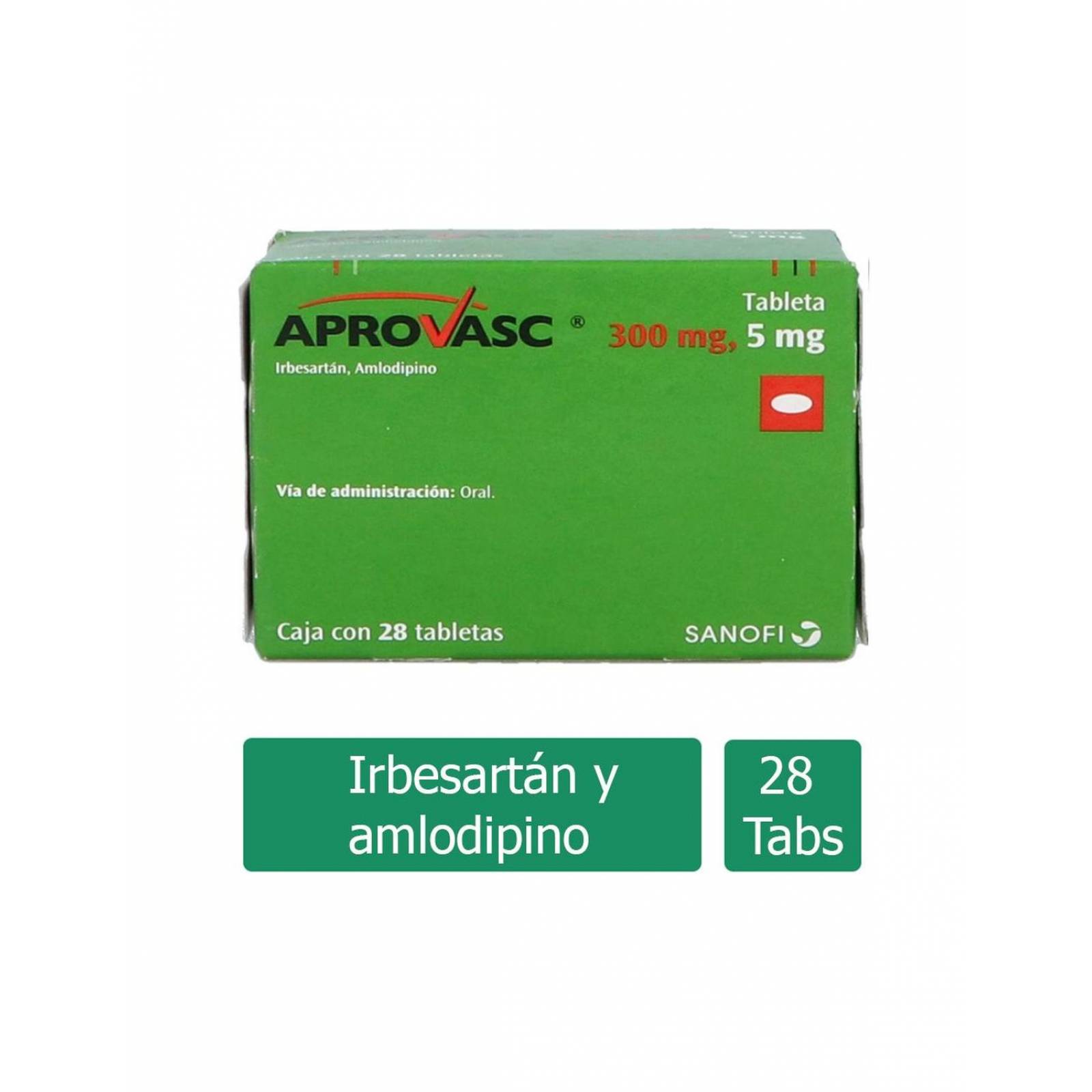 Aprovasc 300 mg / 5 mg Caja Con 28 Tabletas 