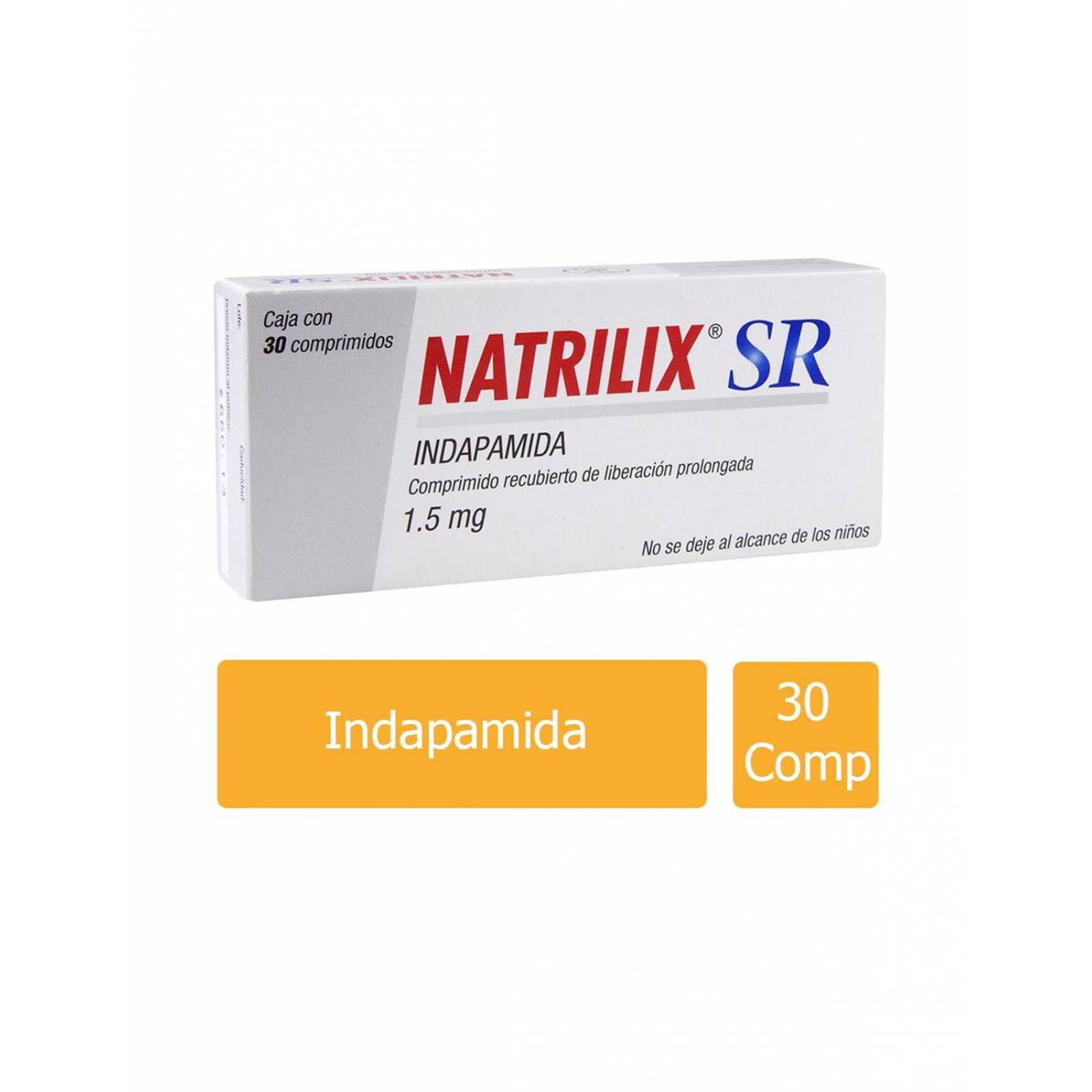 Natrilix SR 1.5 mg Caja Con 30 Comprimidos Recubiertos 