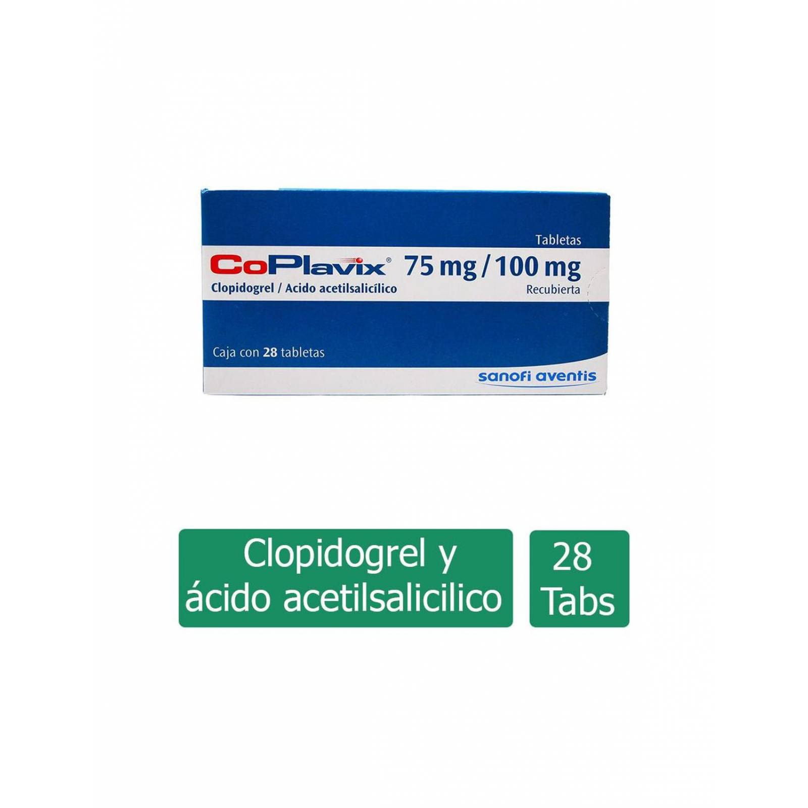 Coplavix 75 mg / 100 mg Caja Con 28 Tabletas Recubiertas 