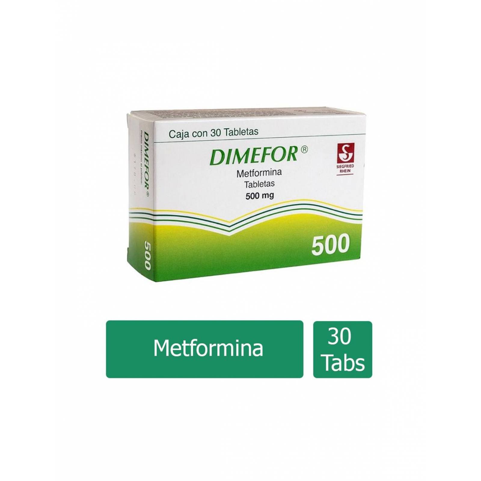Dimefor 500 mg Caja Con 30 Tabletas 