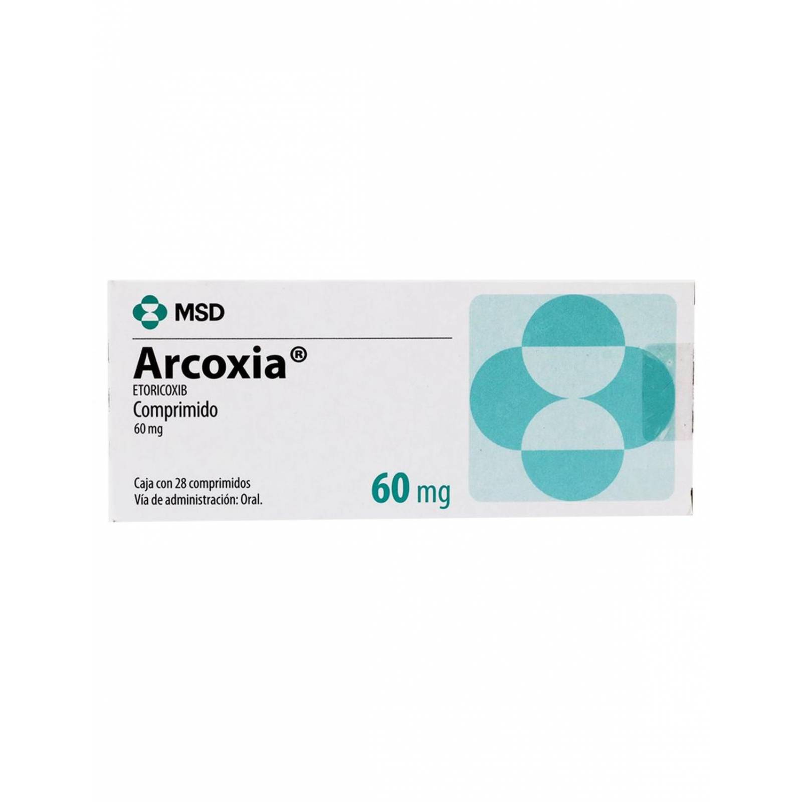 Arcoxia 60 mg Caja Con 28 Comprimidos 