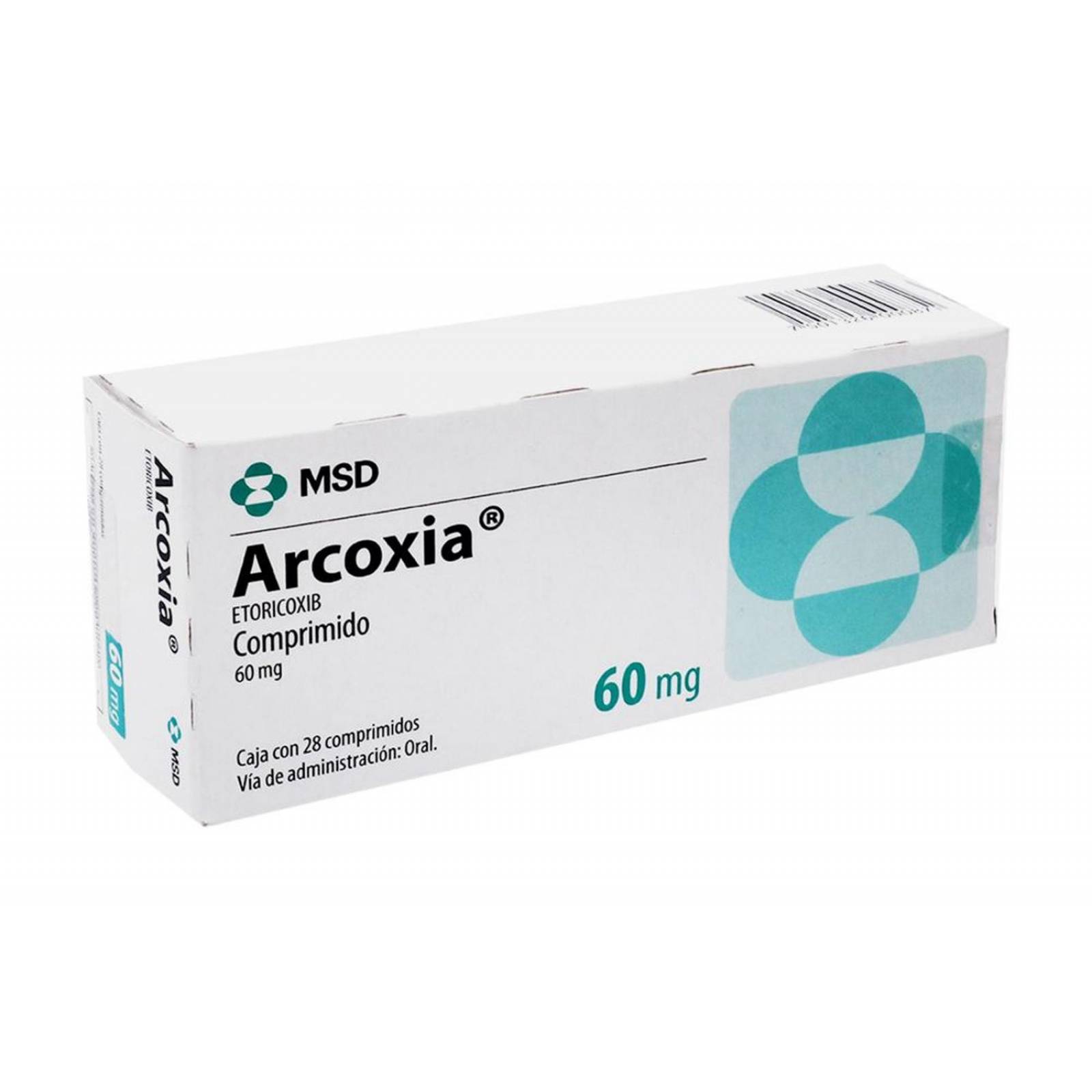 Arcoxia 60 mg Caja Con 28 Comprimidos 