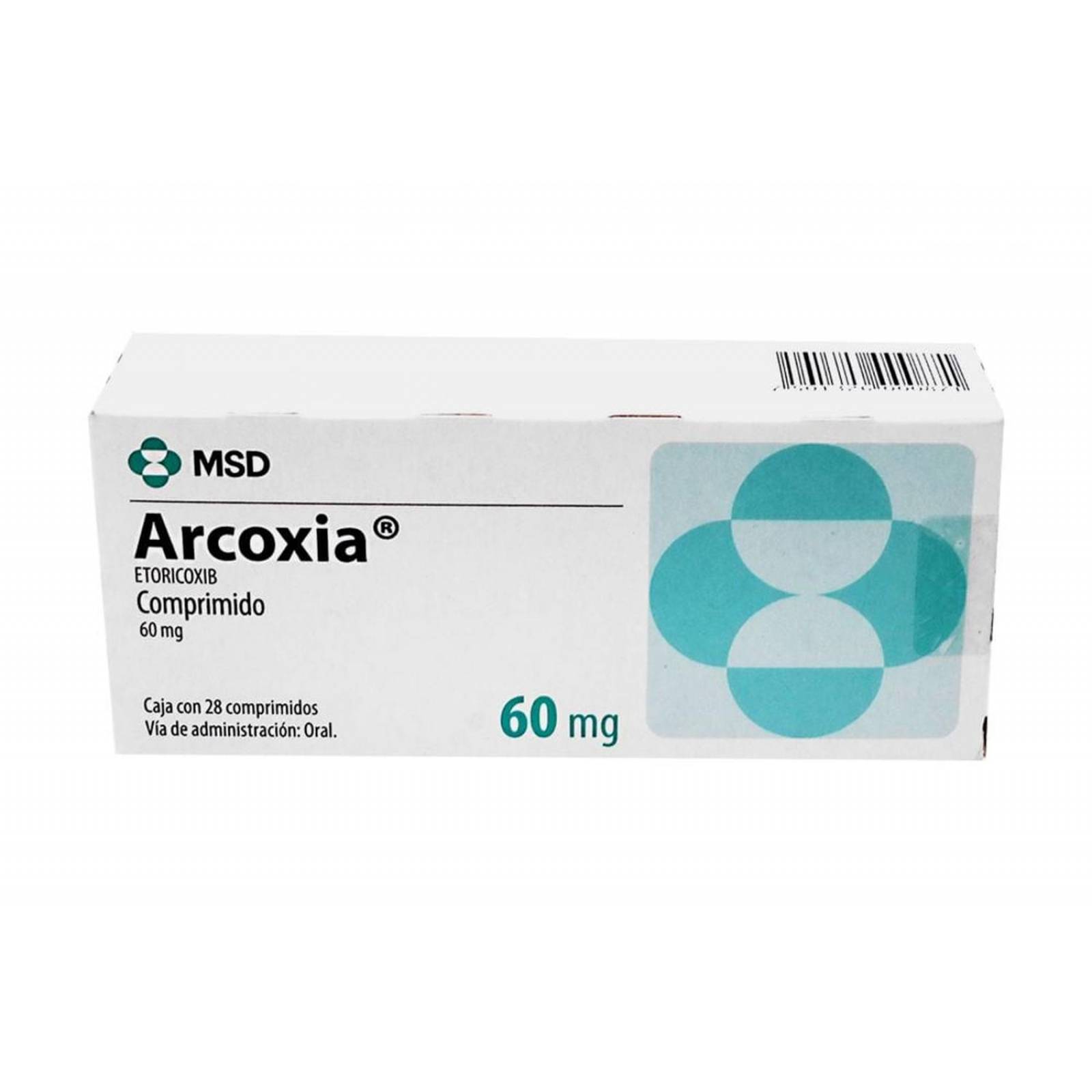 Arcoxia 60 mg Caja Con 28 Comprimidos 
