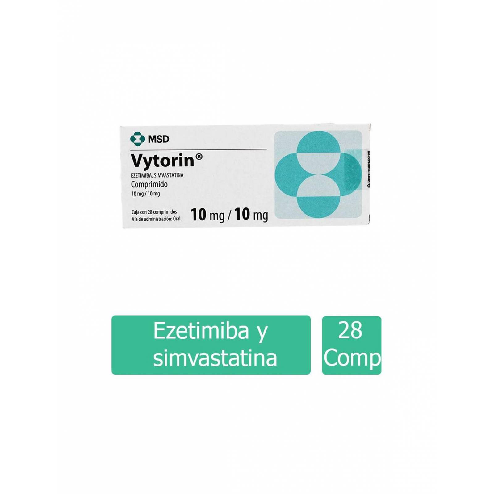 Vytorin 10mg /10mg Caja Con 28 Comprimidos 
