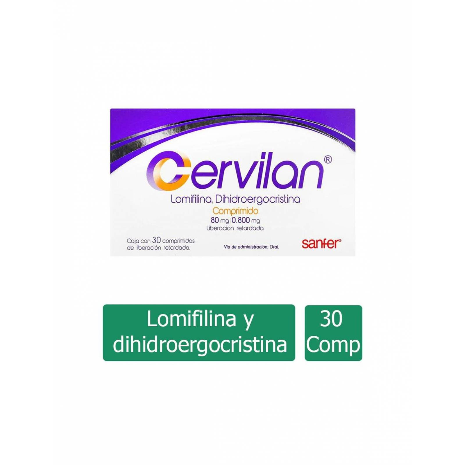 Cervilan 80 mg/0.800mg Caja Con 30 Comprimidos 