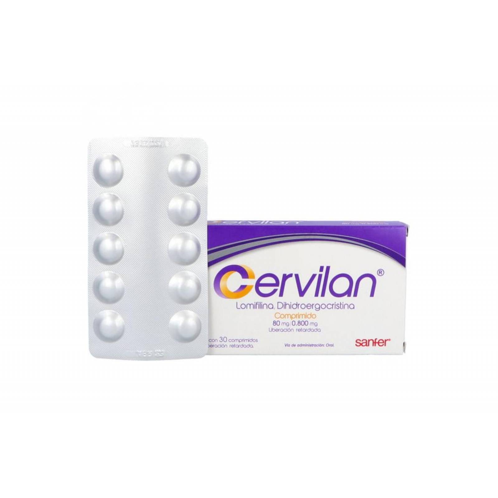 Cervilan 80 mg/0.800mg Caja Con 30 Comprimidos 