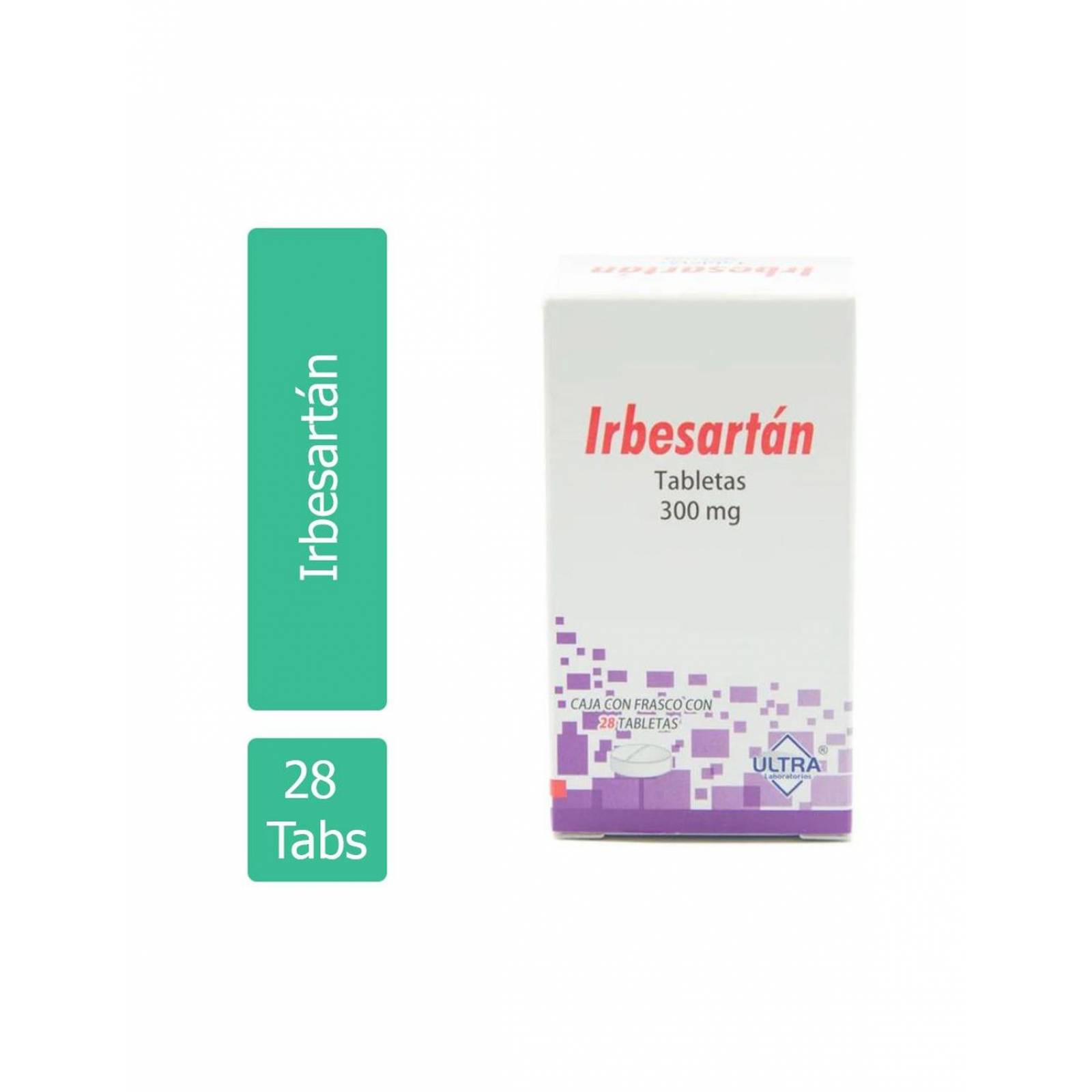 Irbersartan 300 mg Caja Con 28 Tabletas 