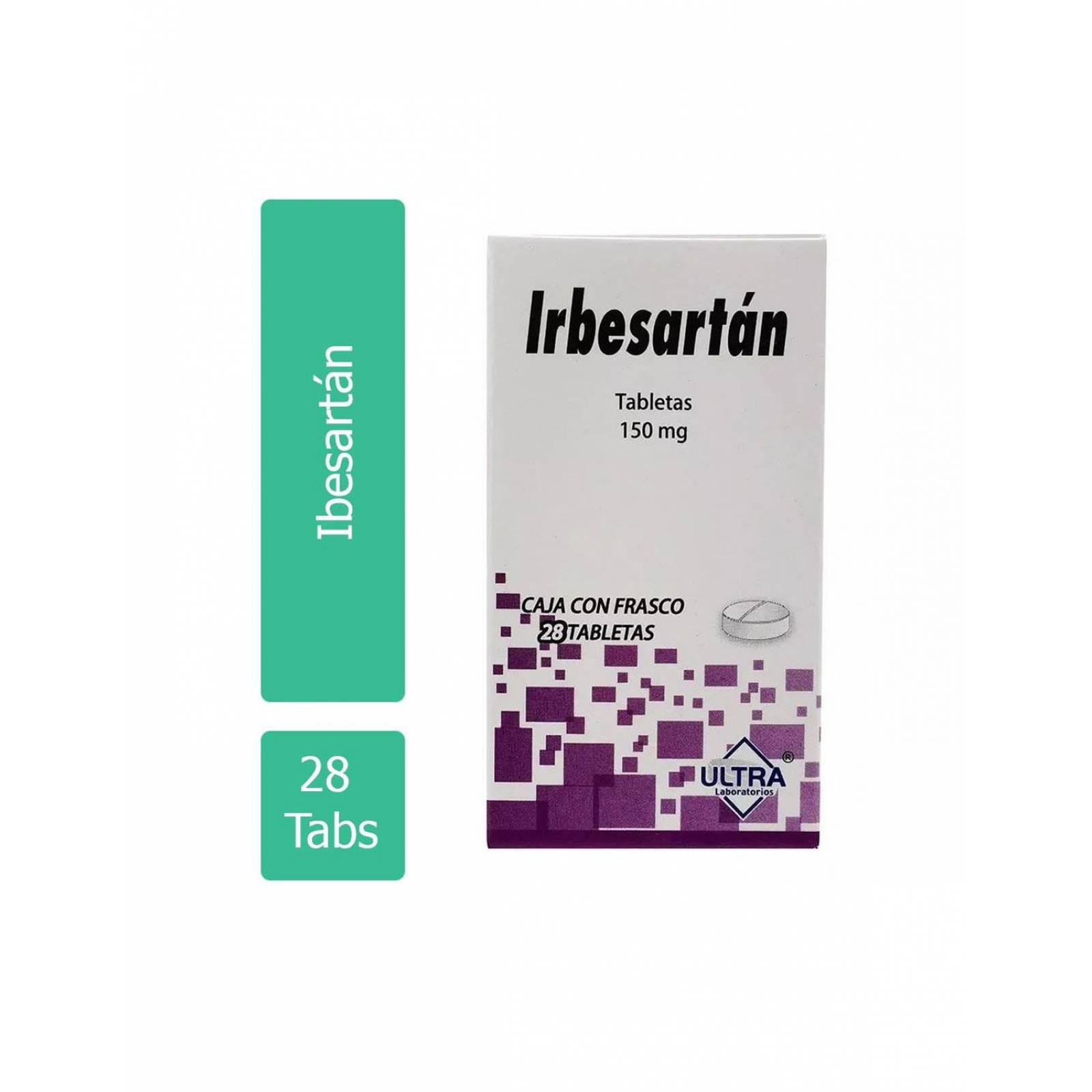 Irbesartan 150 mg. 28 Tabletas 