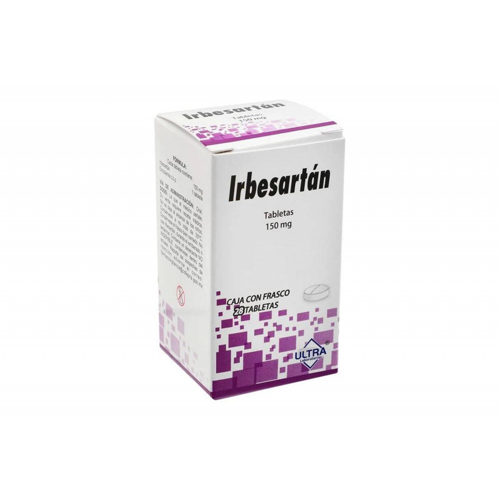 Irbesartan 150 mg. 28 Tabletas 