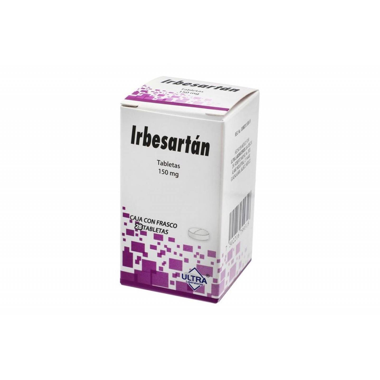 Irbesartan 150 mg. 28 Tabletas 