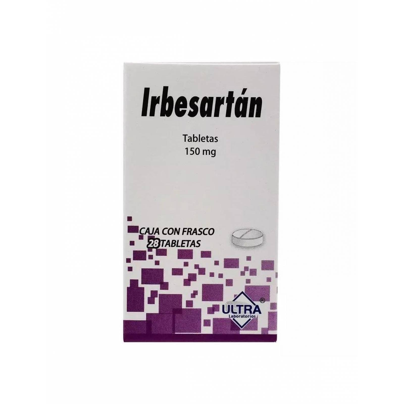 Irbesartan 150 mg. 28 Tabletas 