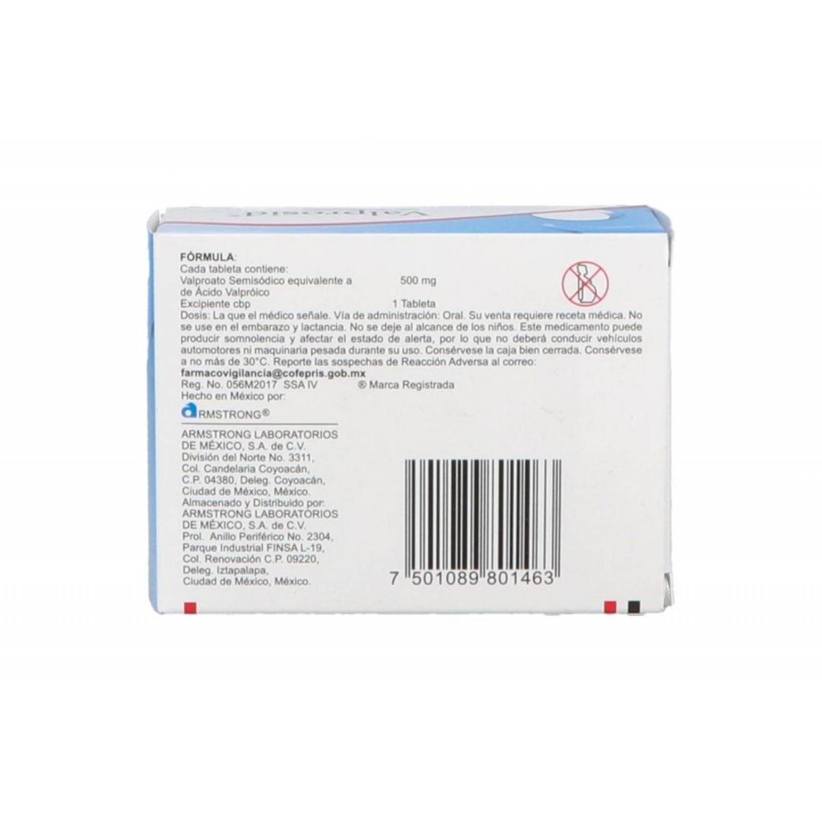 Valprosid 500 mg 30 Tabletas de Liberación Retardada 