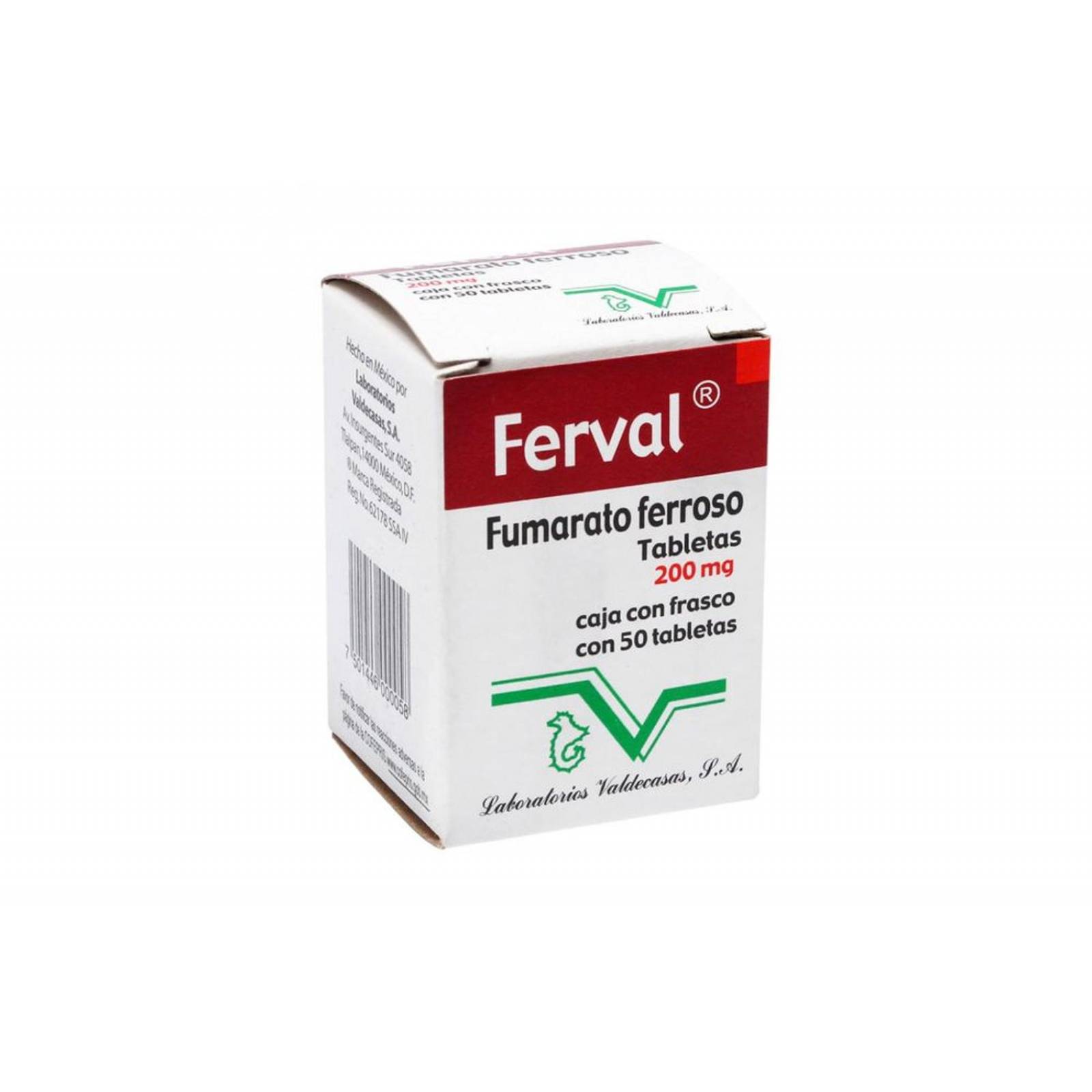 Ferval 200 mg Caja Con Frasco Con 50 Tabletas 