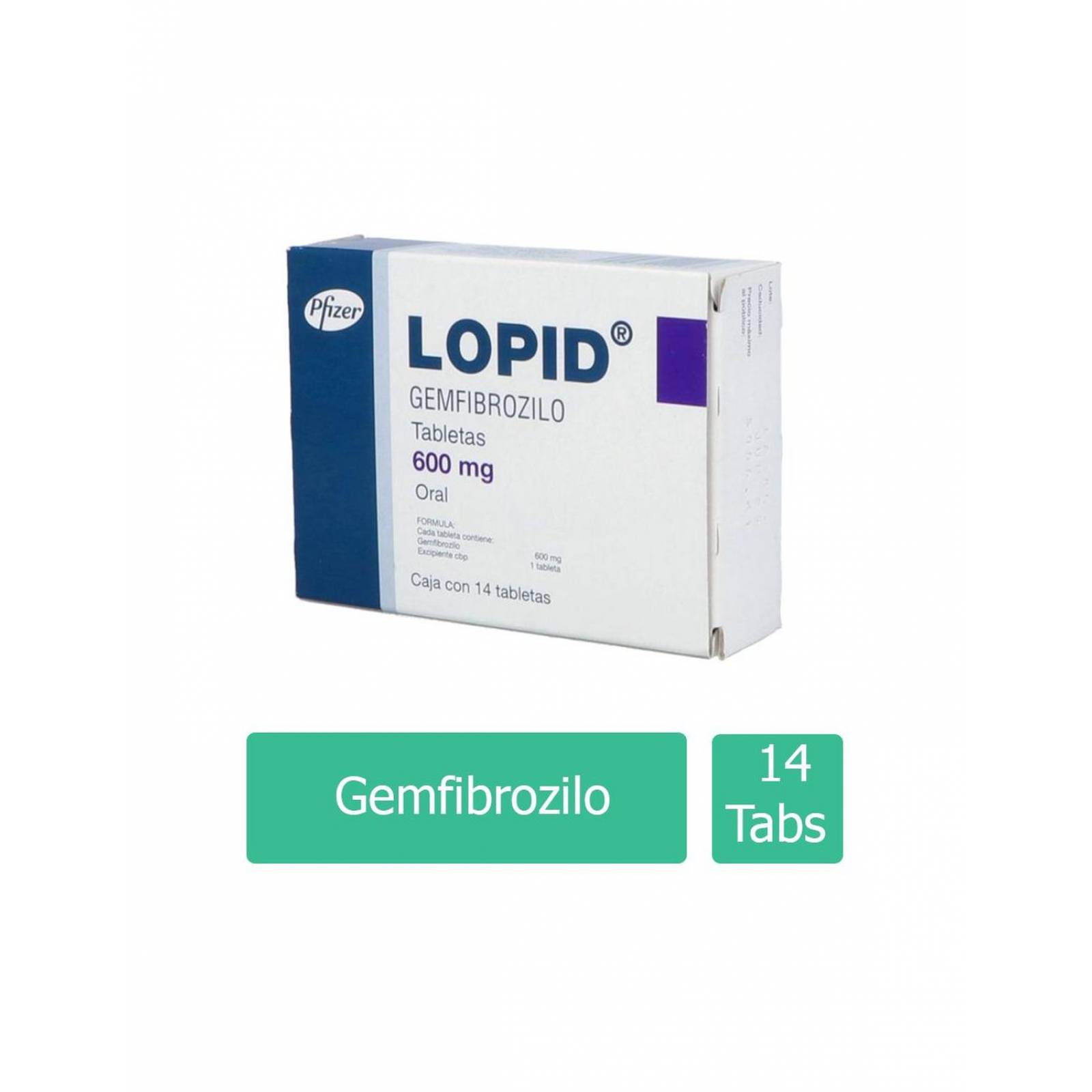 Lopid 600 mg Caja Con 14 Tabletas 