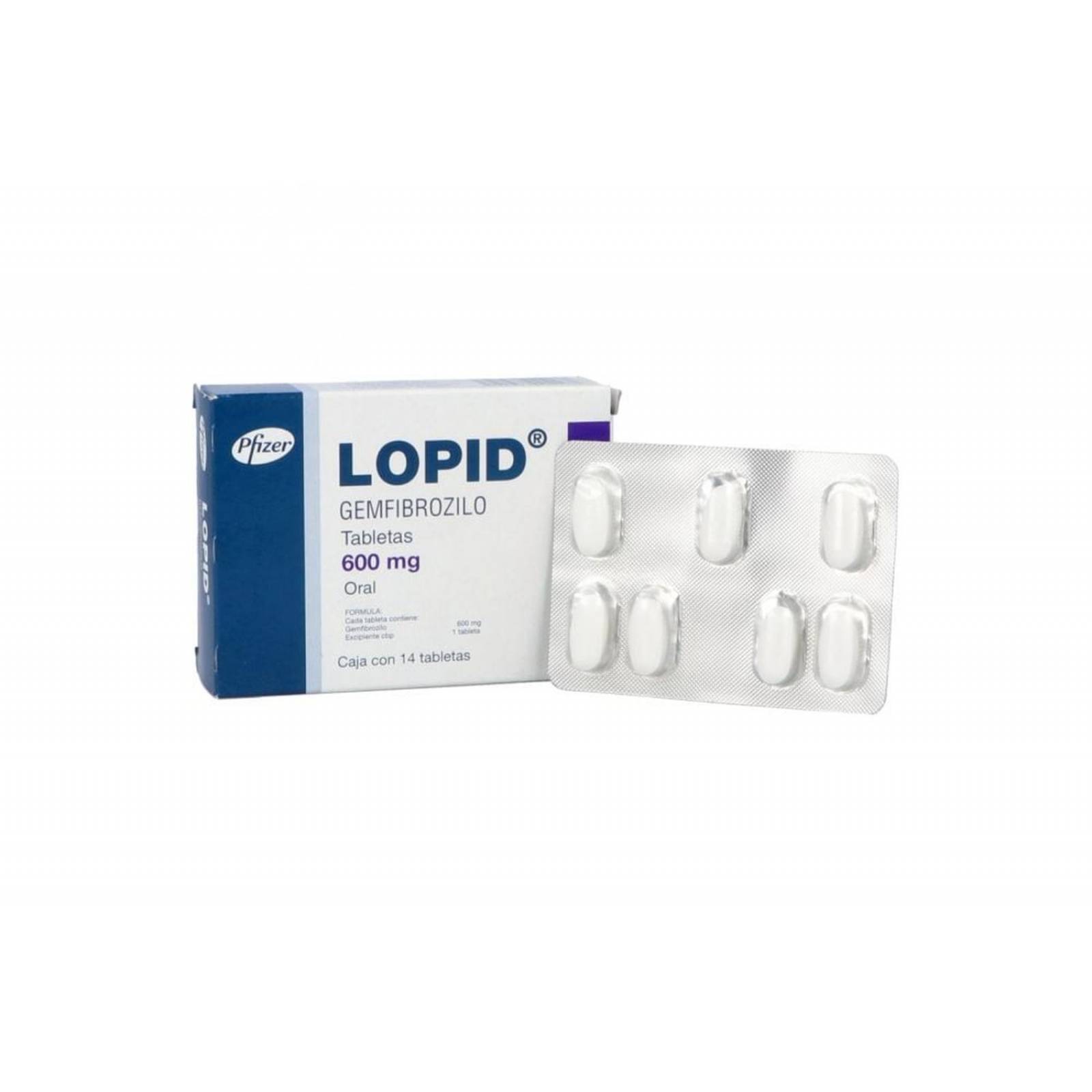 Lopid 600 mg Caja Con 14 Tabletas 