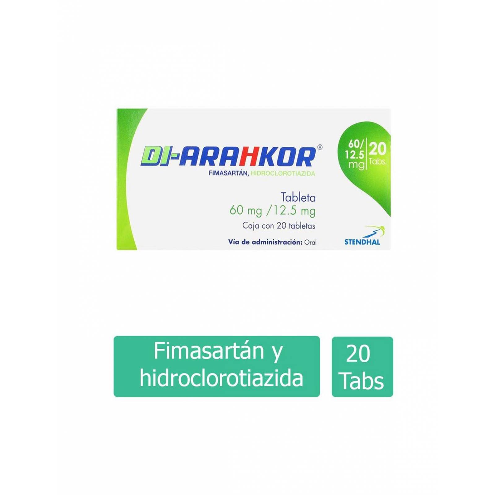 Di Arahkor 60 mg/12.5 mg Caja Con 20 Tabletas 