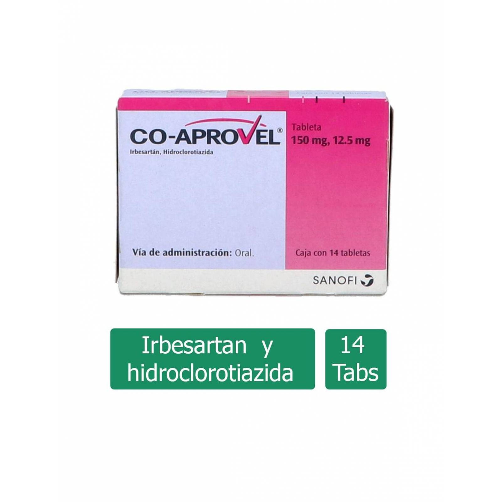 CoAprovel 150 mg / 12.5 mg Caja Con 14 Tabletas 
