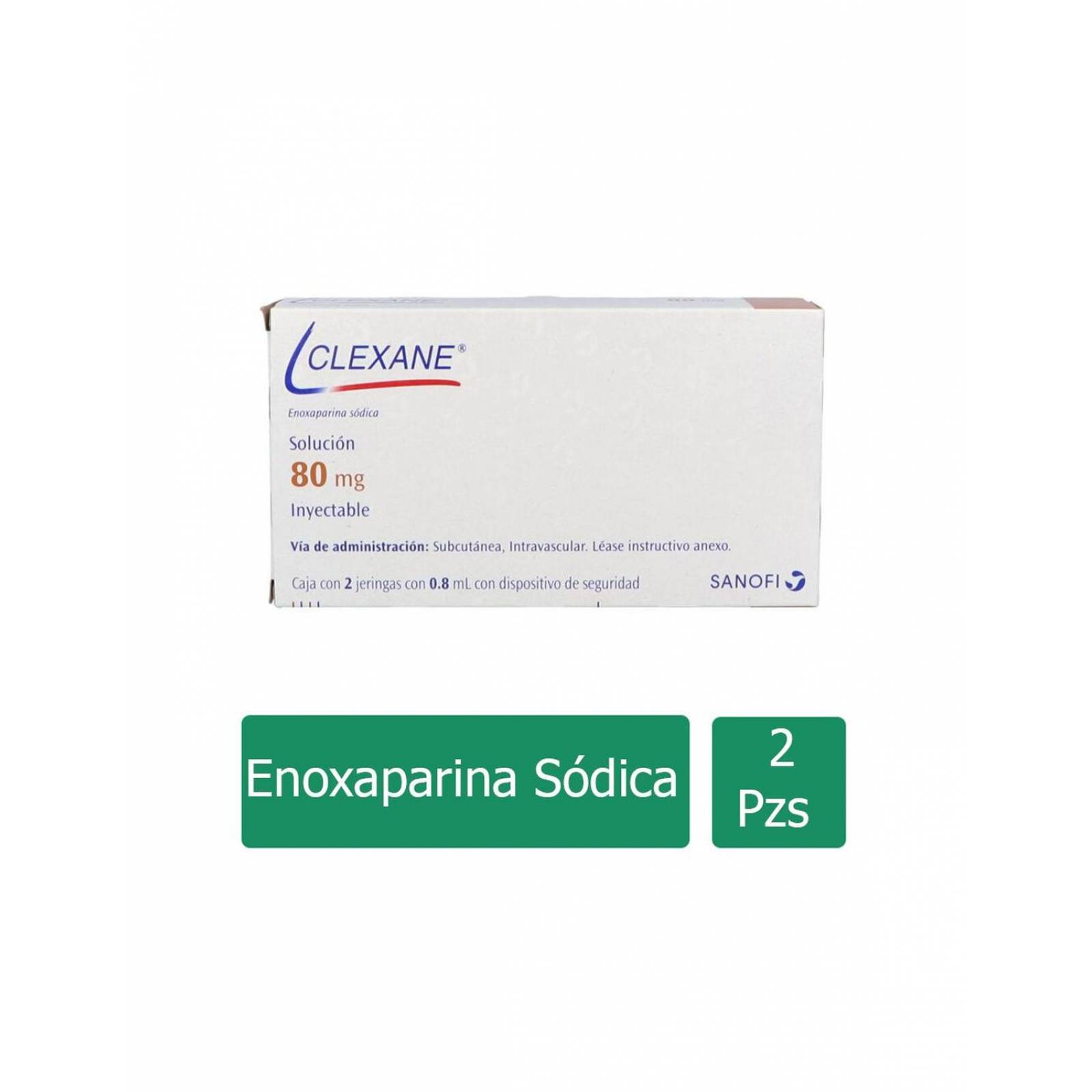 Clexane 80 mg Solución Caja Con 2 Jeringas Con 0.8 mL - RX 
