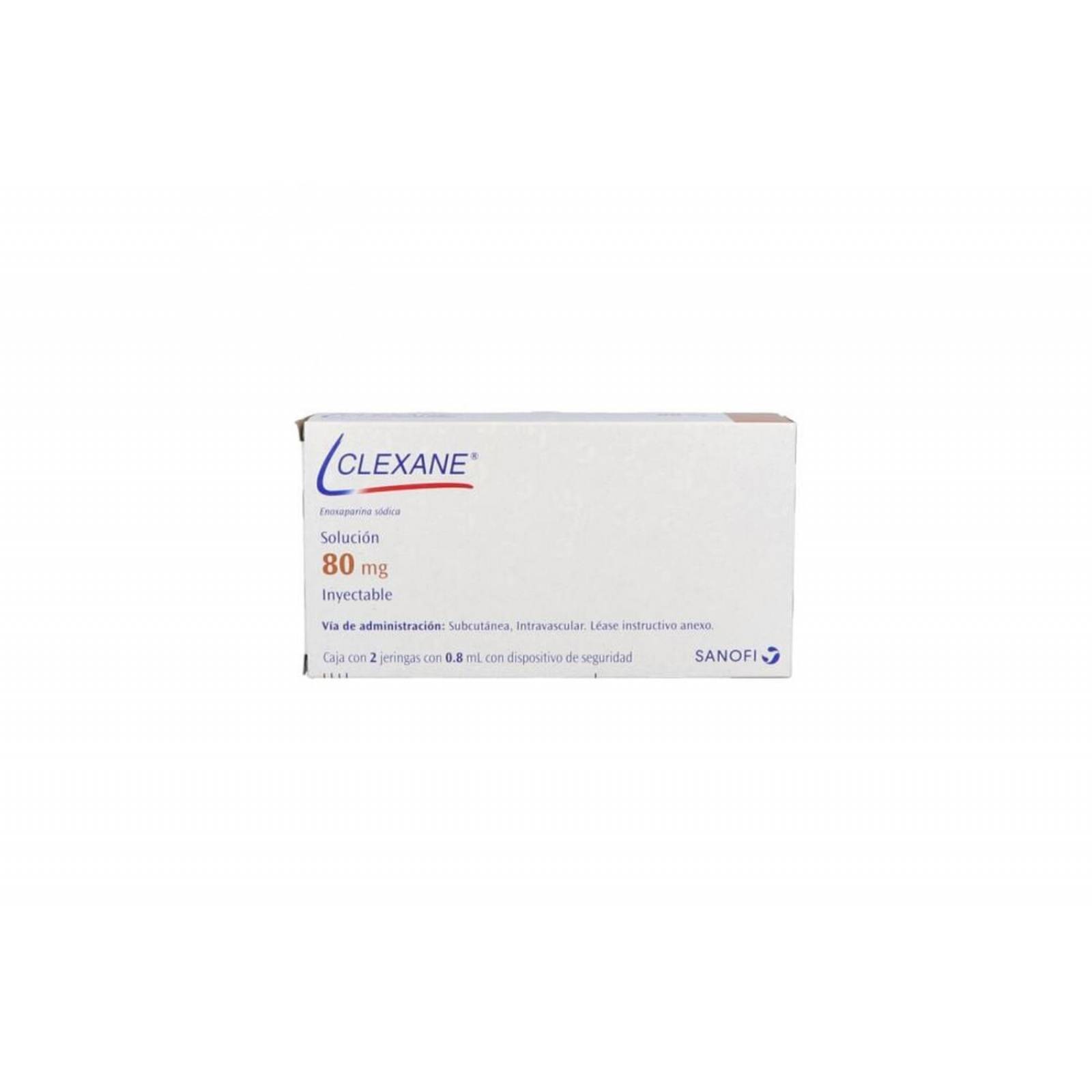 Clexane 80 mg Solución Caja Con 2 Jeringas Con 0.8 mL - RX 