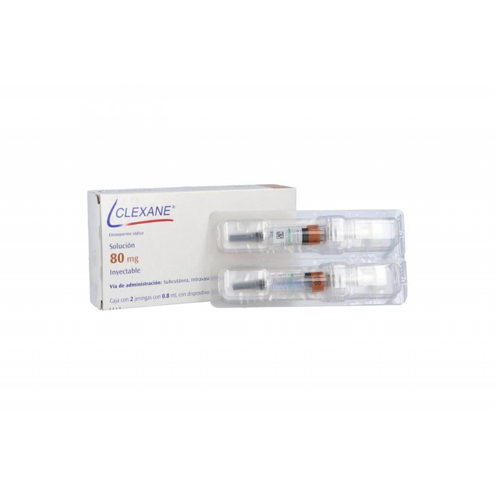 Clexane 80 mg Solución Caja Con 2 Jeringas Con 0.8 mL - RX 