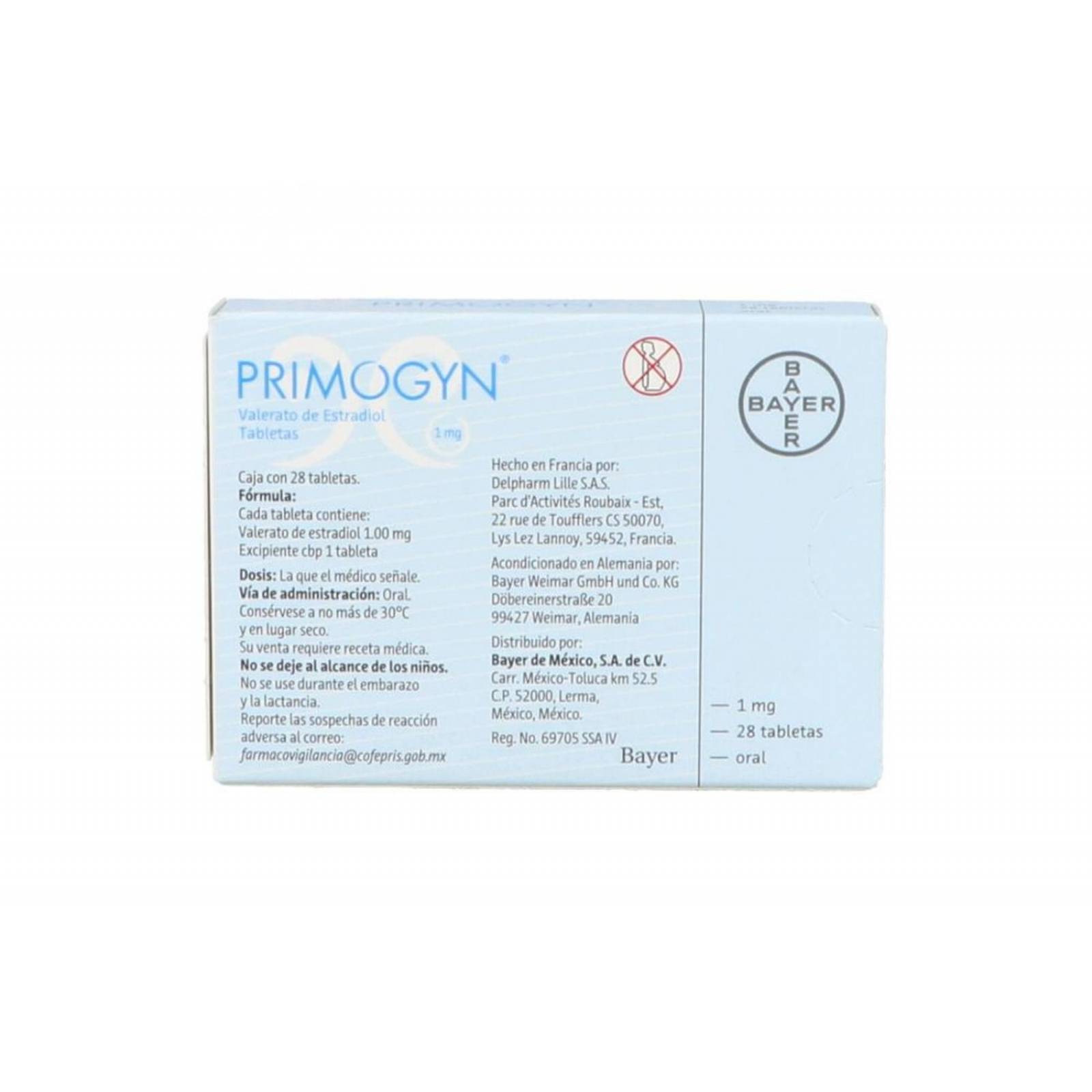 Primogyn 1mg Caja Con 28 Grageas 