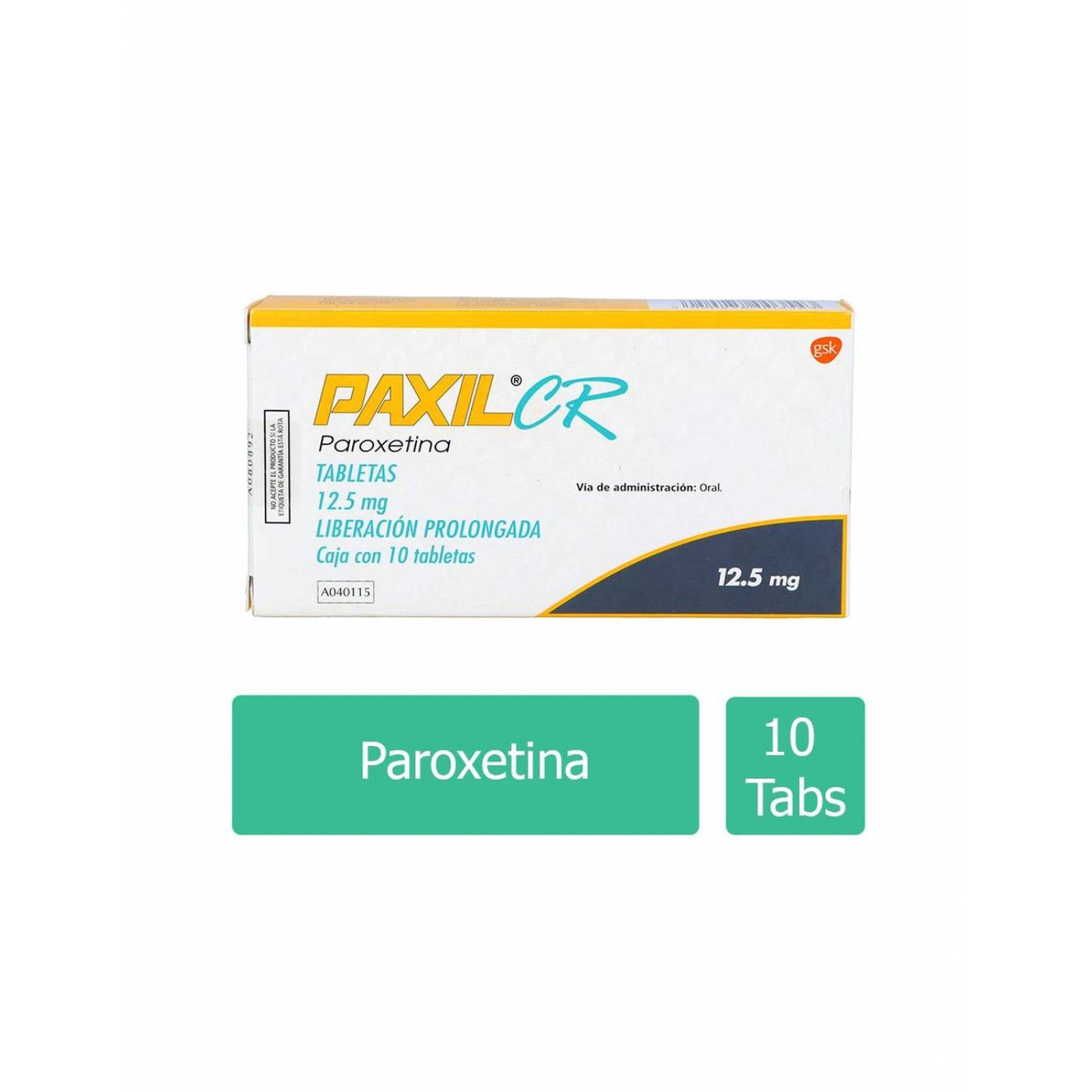Paxil CR 12.5 mg Caja Con 10 Tabletas 