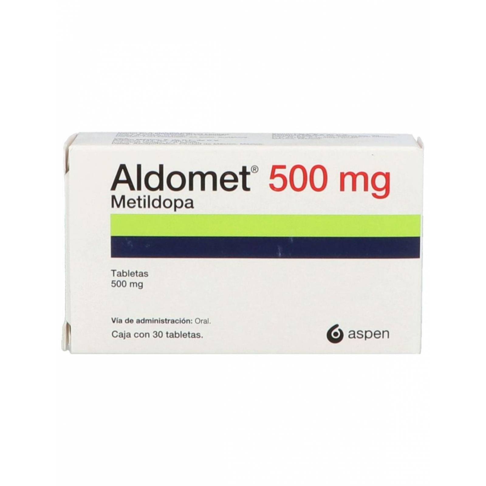 Aldomet 500 mg Caja Con 30 Tabletas 