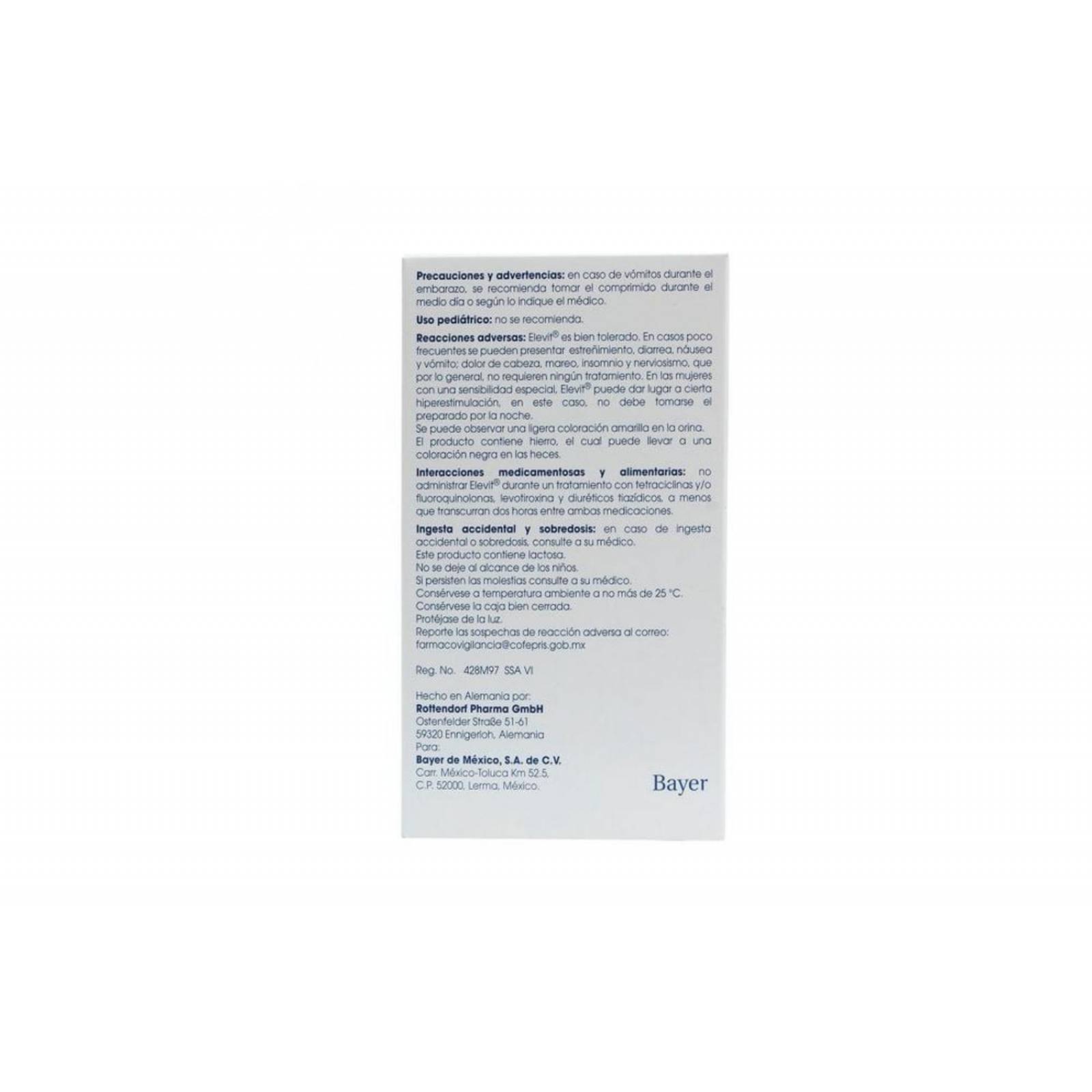 Elevit Caja Con 30 Comprimidos 