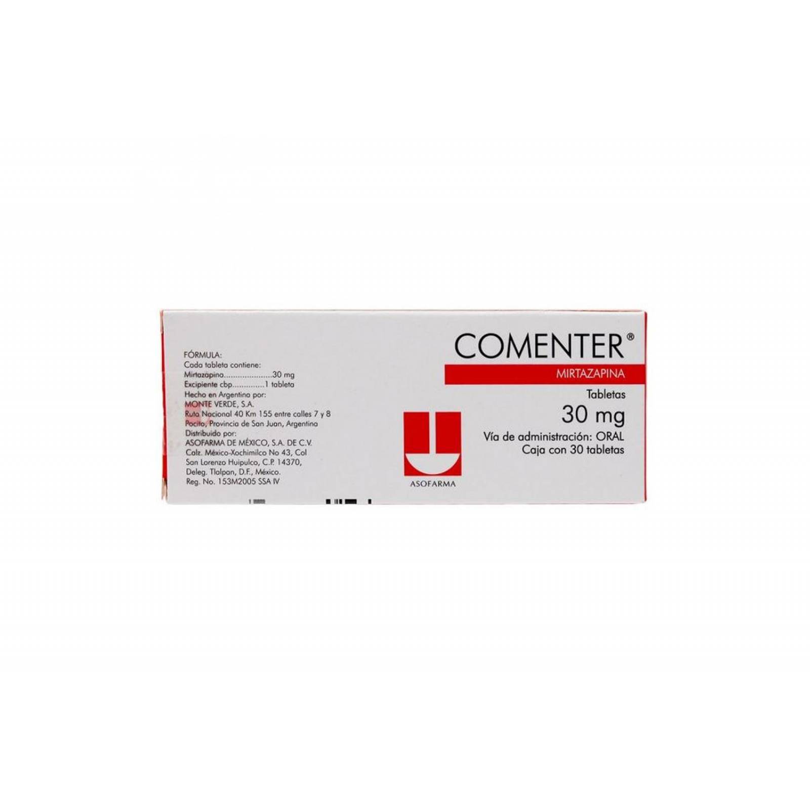 Comenter 30 mg Caja Con 30 Comprimidos 