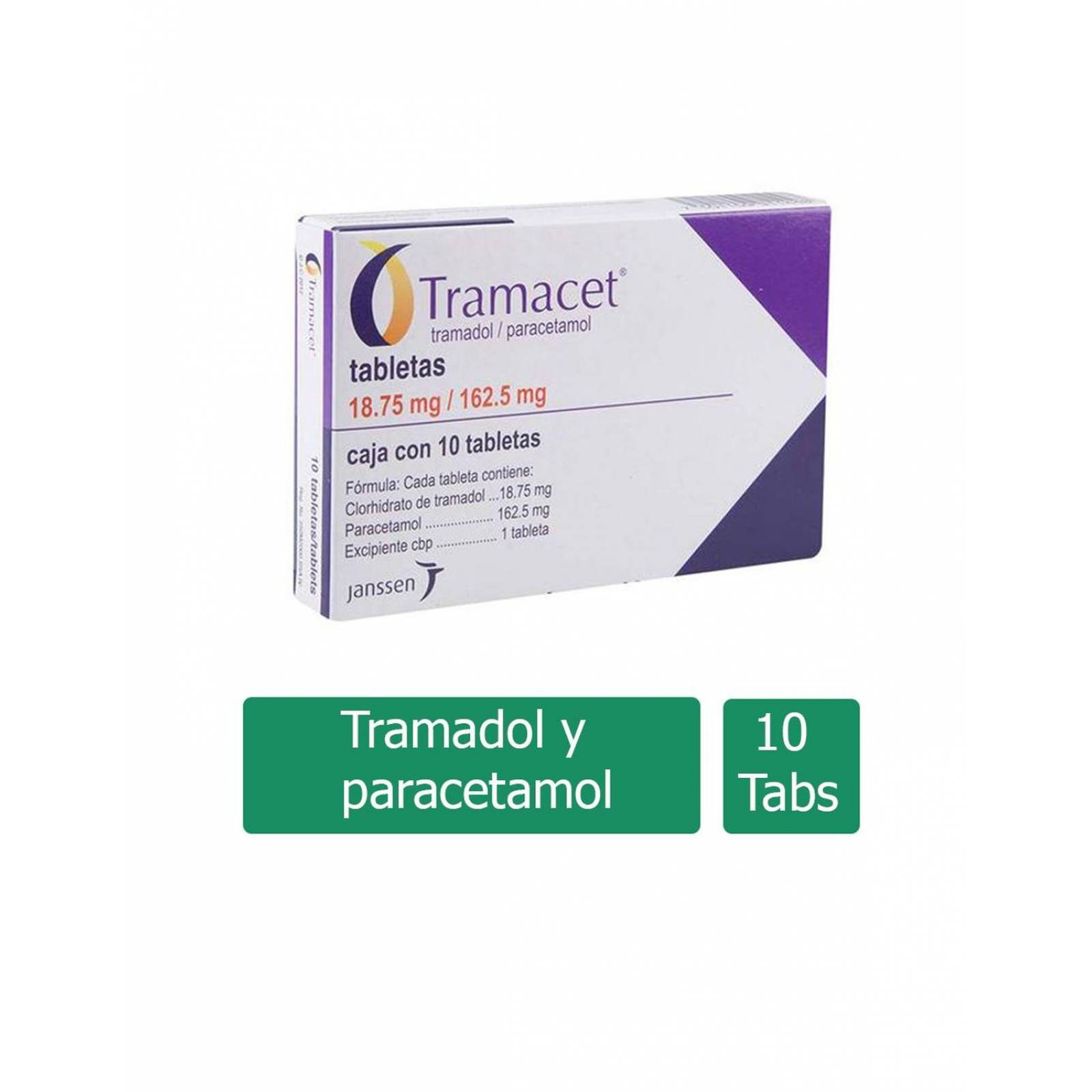 Tramacet 18.75 mg/162.5 mg Caja Con 10 Tabletas 