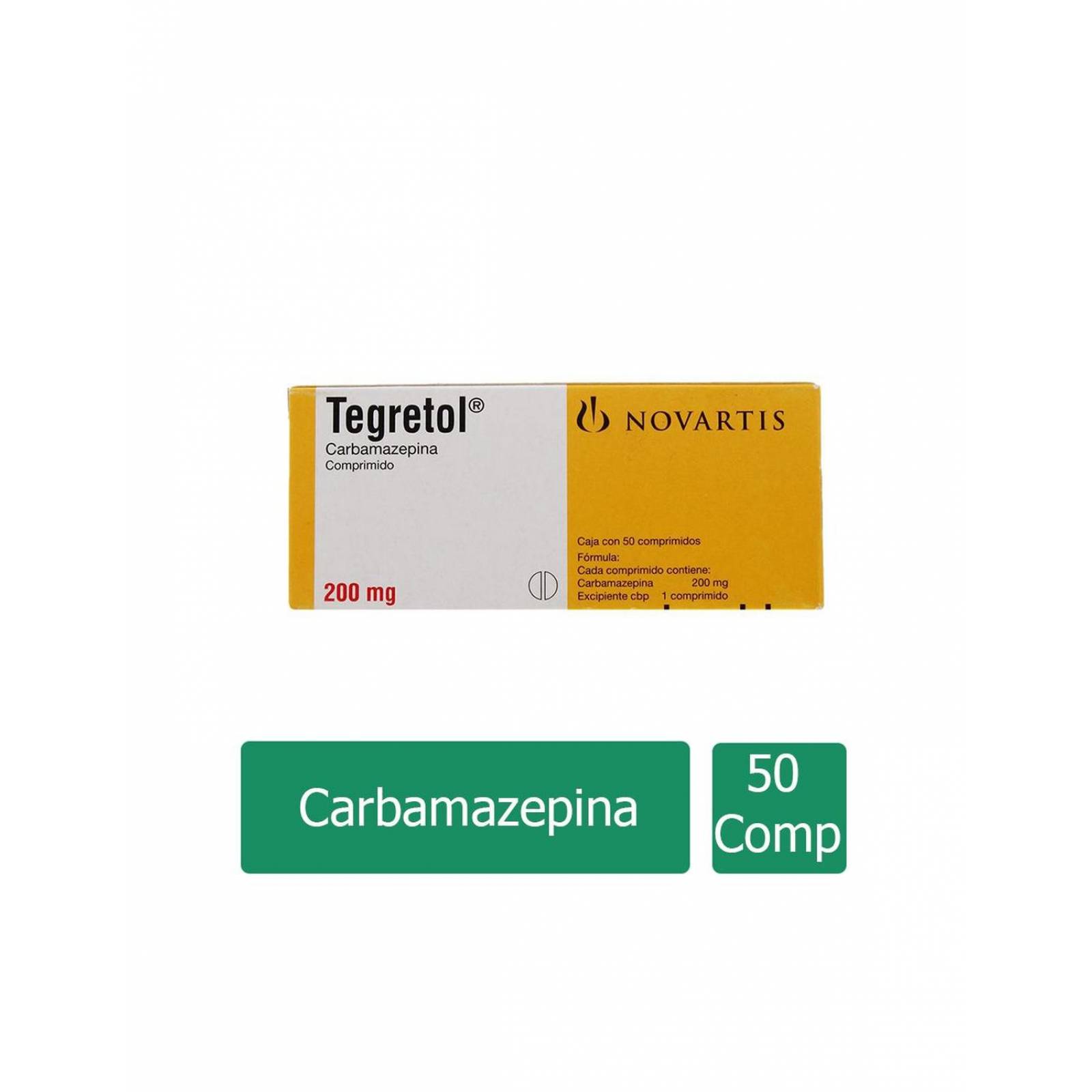 Tegretol 200 mg Caja Con 50 Comprimidos 