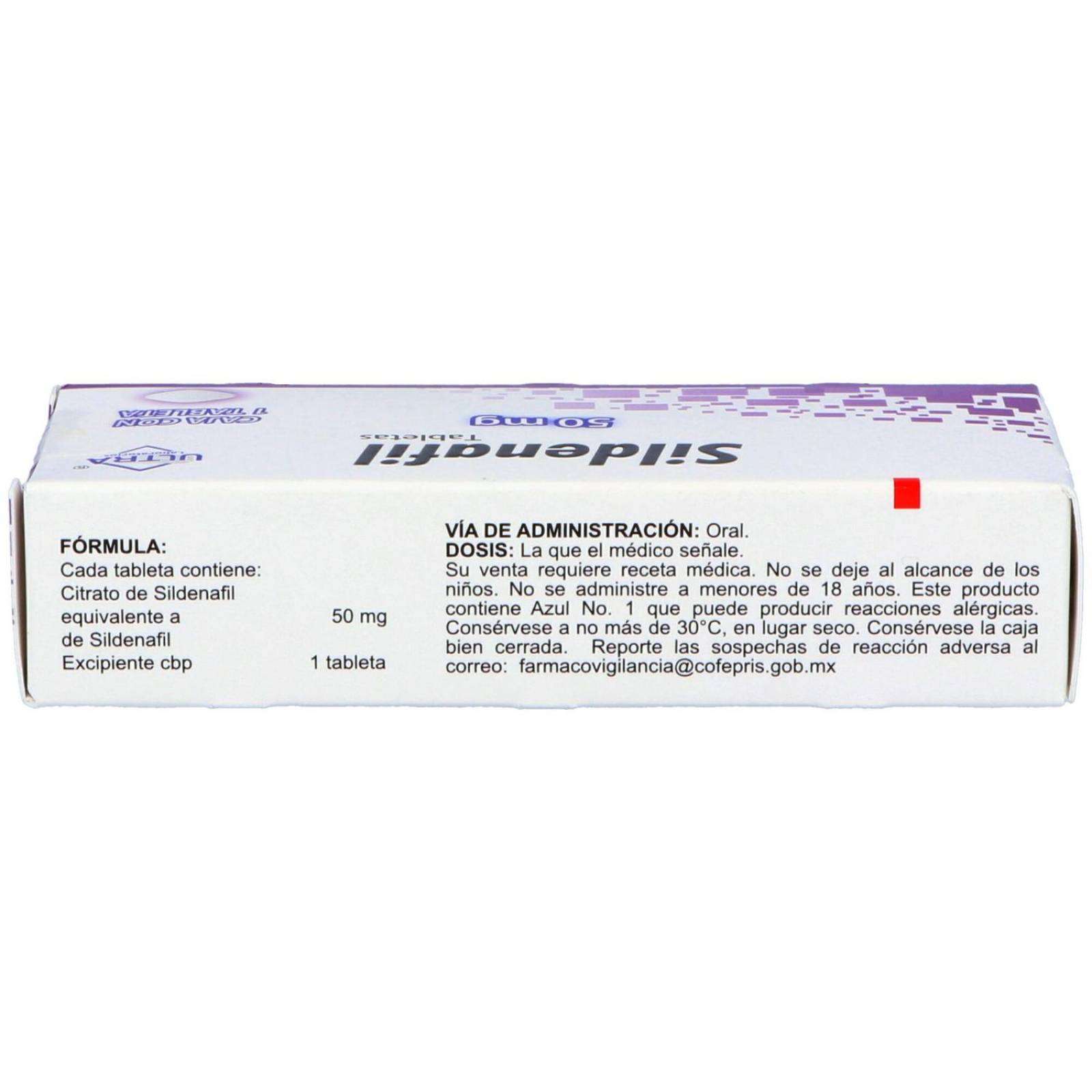 Sildenafil 50 mg 1 Caja Con 1 Tableta 