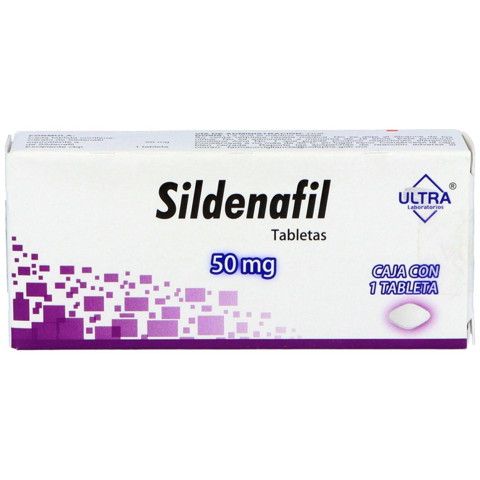 Sildenafil 50 mg 1 Caja Con 1 Tableta 