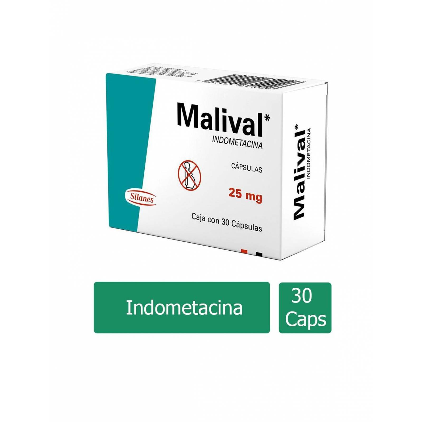 Malival 25 mg Caja Con 30 Cápsulas 