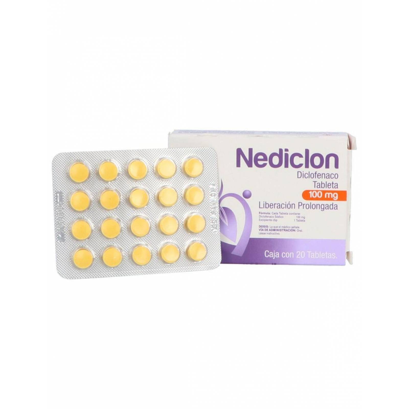 Nediclon 100 mg Caja Con 20 Tabletas 