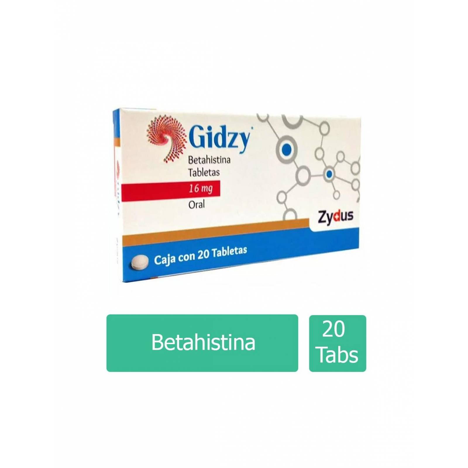 Gidzy 16 mg Caja Con 20 Tabletas 