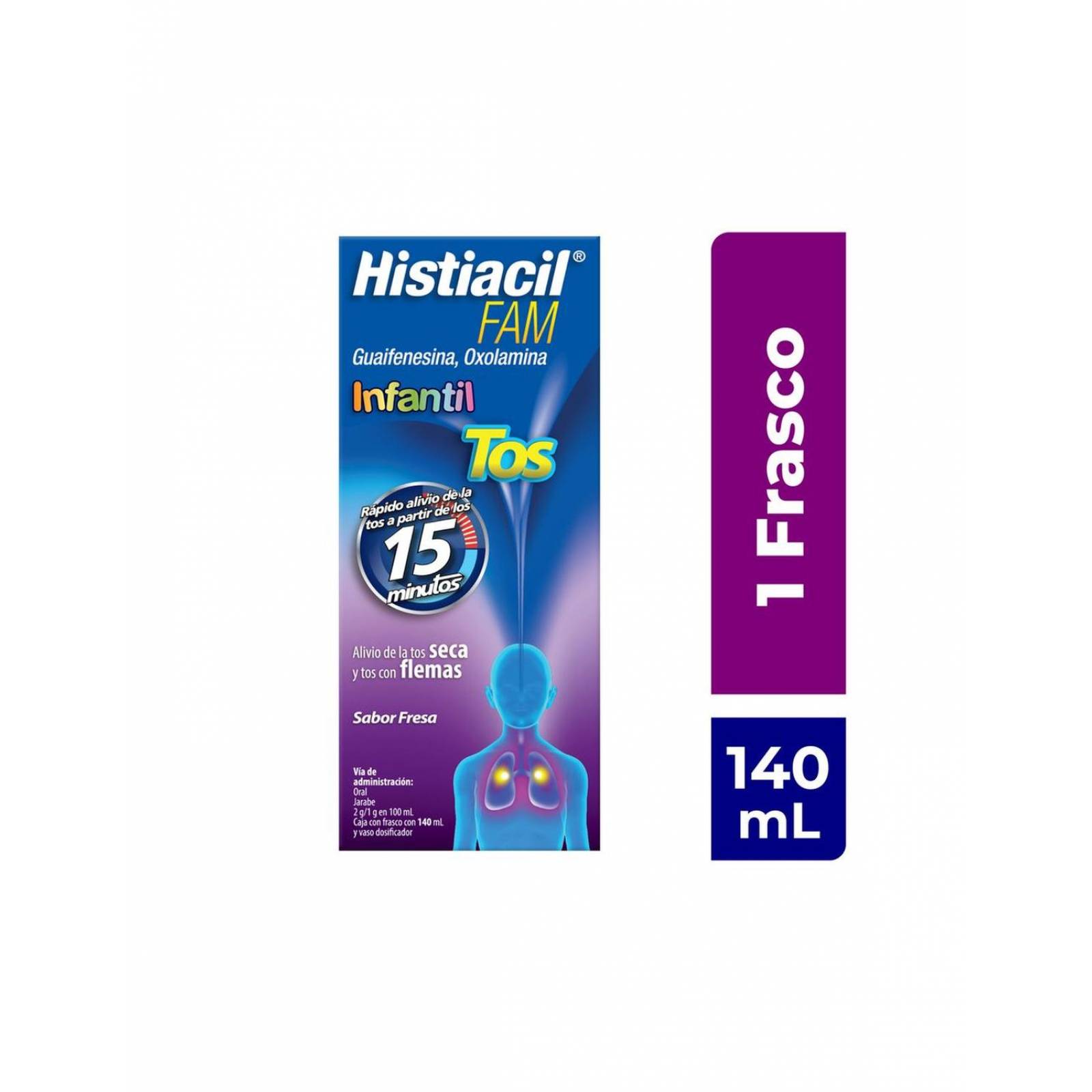 Histiacil Fam Jarabe Infantil Sabor Fresa 140 mL 