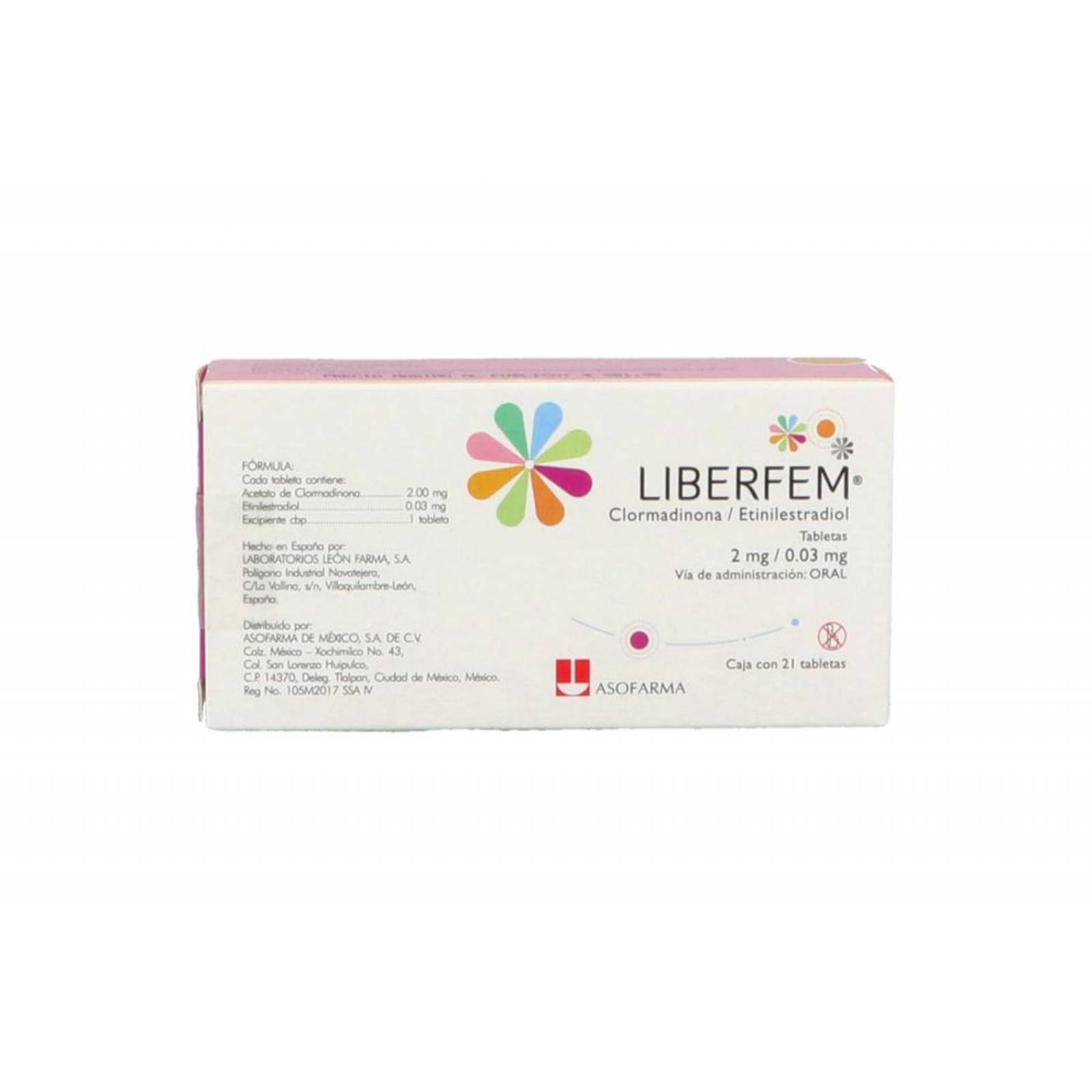 Liberfem 2 mg/0.03 mg Caja Con 21 Tabletas 